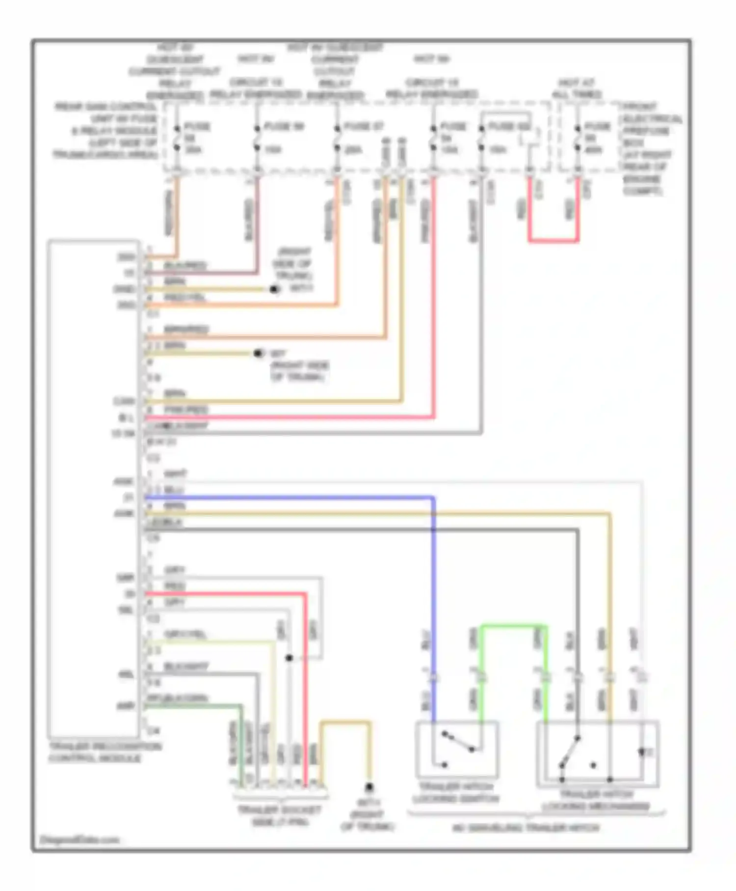 Wiring diagram trailer recognition control module for Mercedes-Benz C-class AMG W204/S204/С204 (2007-2011) (2 of 2)