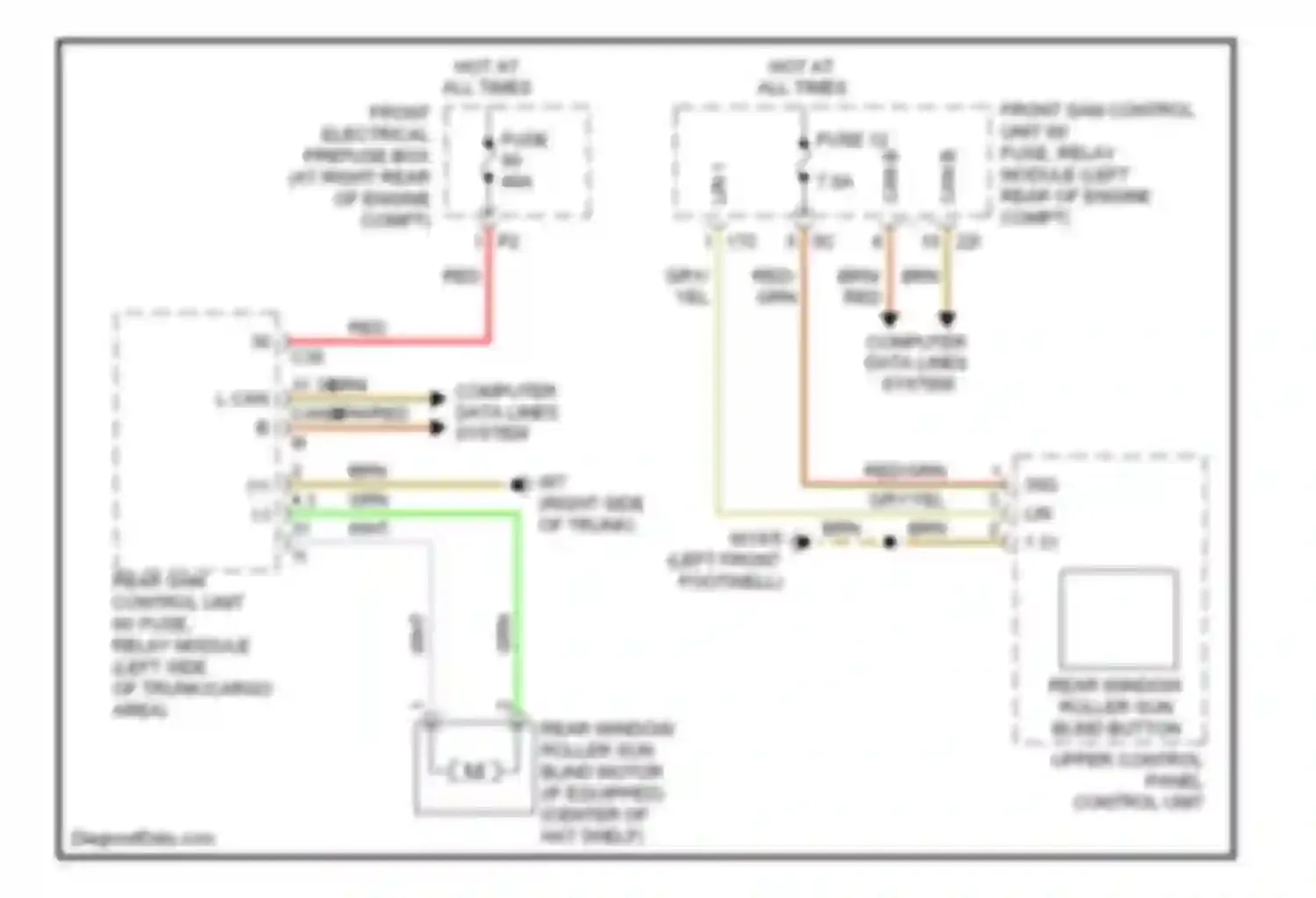 Wiring diagram upper control panel control unit for Mercedes-Benz C-class AMG W204/S204/С204 (2007-2011) (1 of 1)