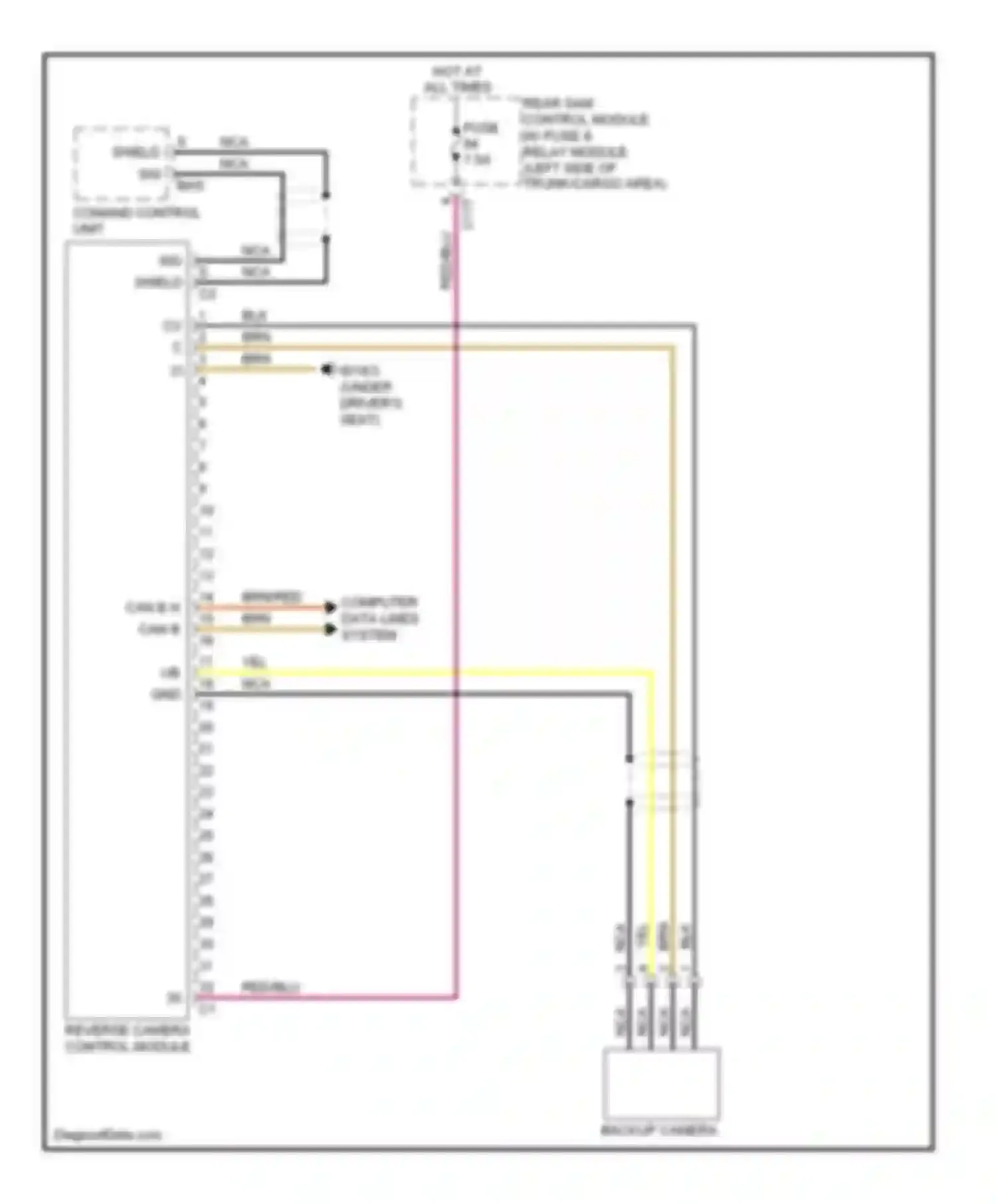 C-class Mercedes-Benz W204/S204 (2006-2011): Rear camera circuit