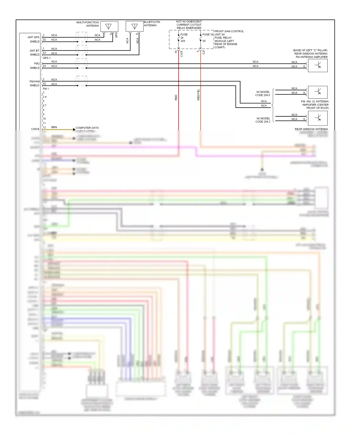 Mercedes-Benz C-class W204/S204 (2006-2011) computer data lines system computer data lines system wiring diagram  (1 of 4)