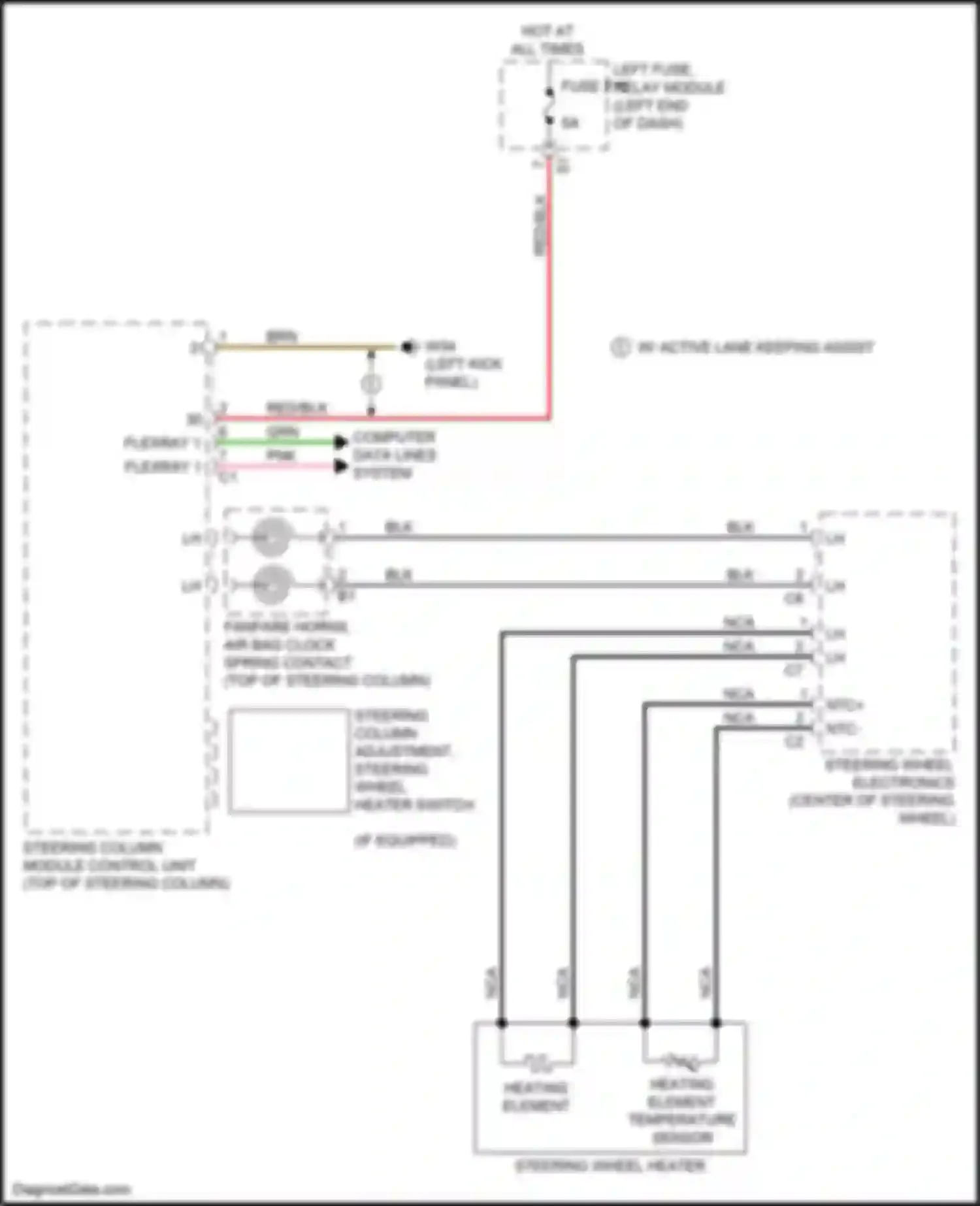 C-class Mercedes-Benz W205/S205/C205/A205 (2014-2018): Heated steering wheel circuit