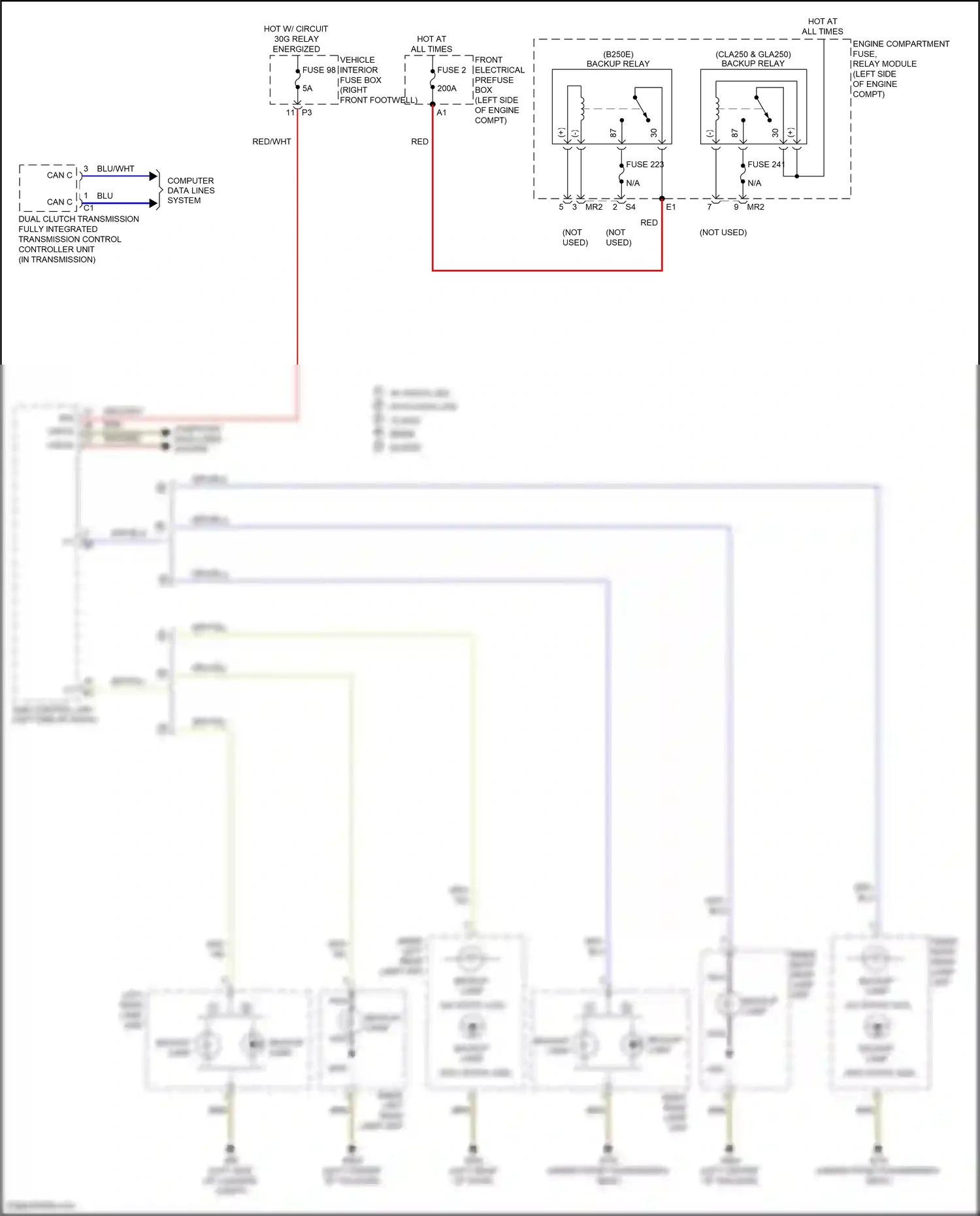 Wiring diagram computer data lines system for Mercedes-Benz CLA-class C117/X117 facelift (2016-2019) (3 of 91)