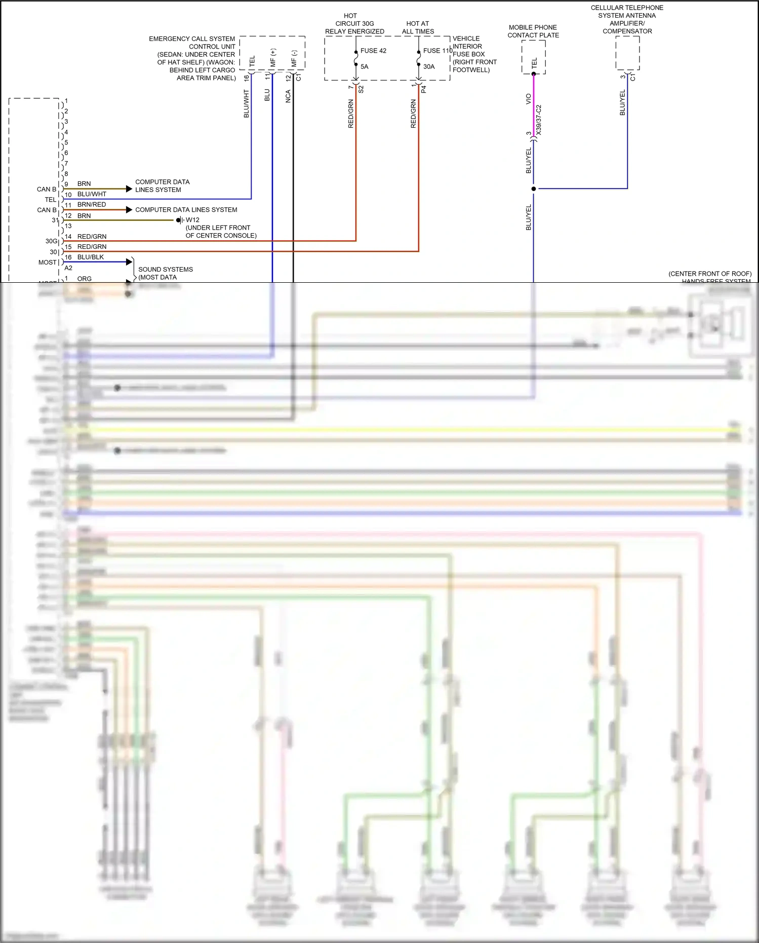 Wiring diagram computer data lines system for Mercedes-Benz CLA-class C117/X117 facelift (2016-2019) (15 of 91)
