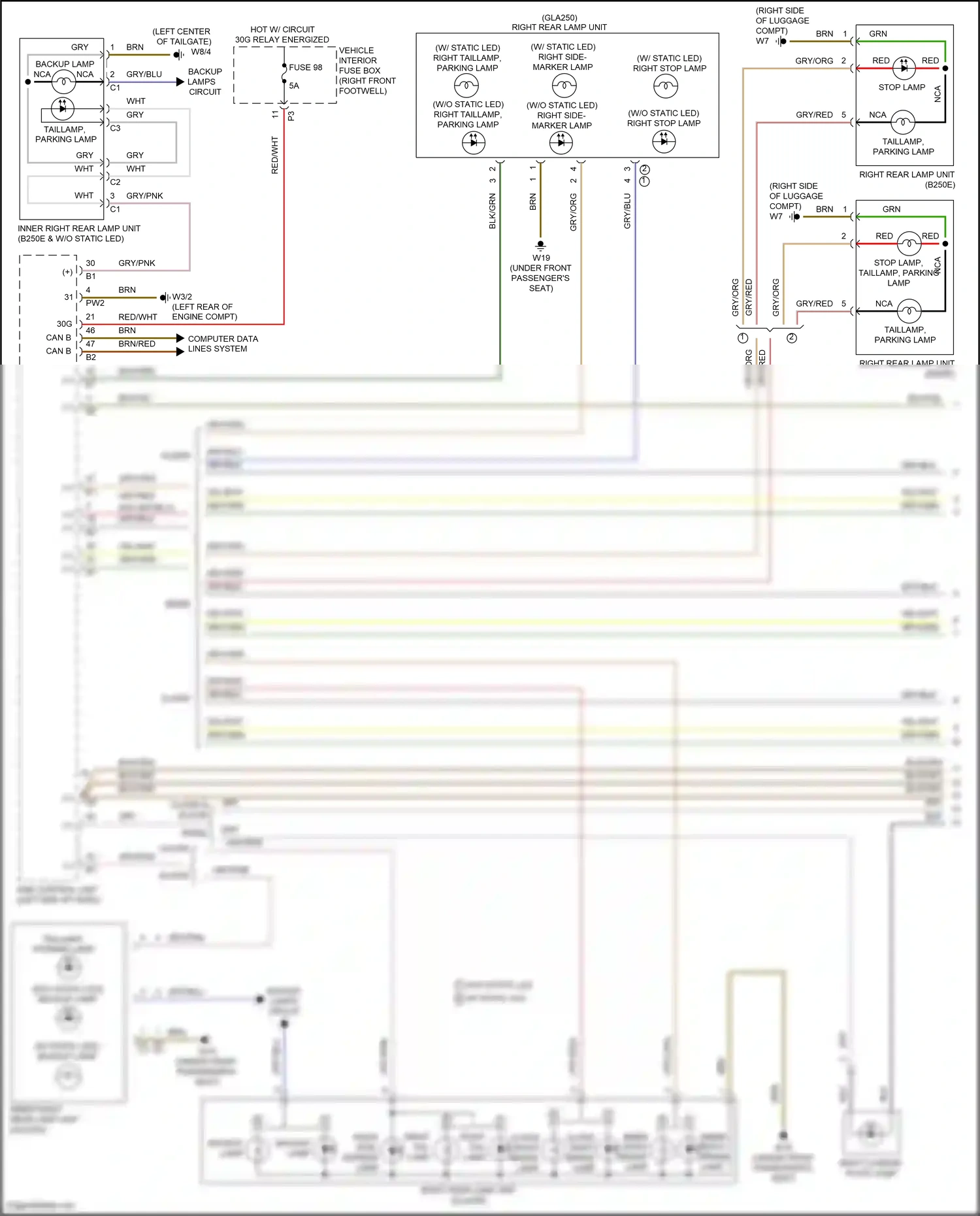 Wiring diagram computer data lines system for Mercedes-Benz CLA-class C117/X117 facelift (2016-2019) (4 of 91)