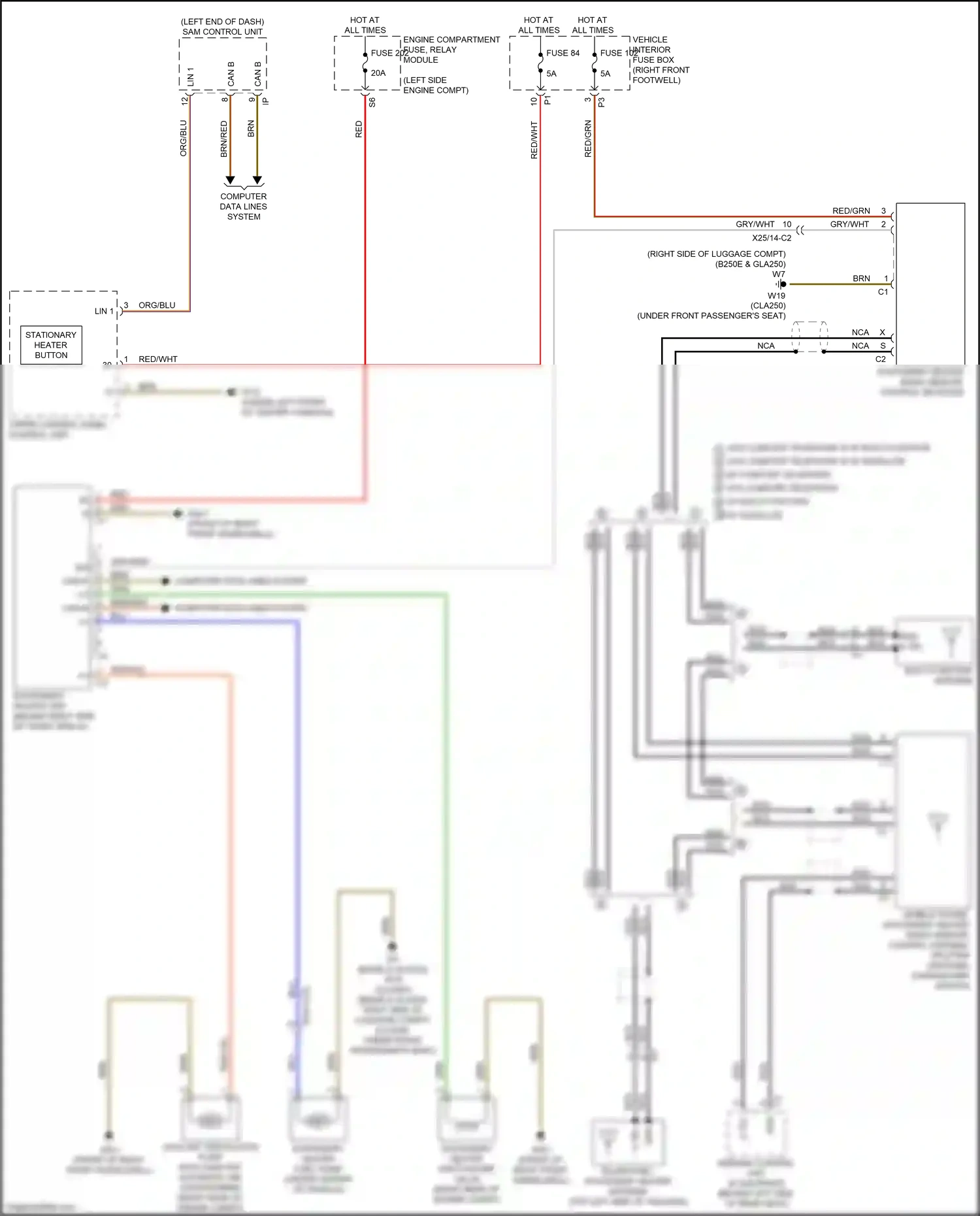 Wiring diagram computer data lines system for Mercedes-Benz CLA-class C117/X117 facelift (2016-2019) (49 of 91)