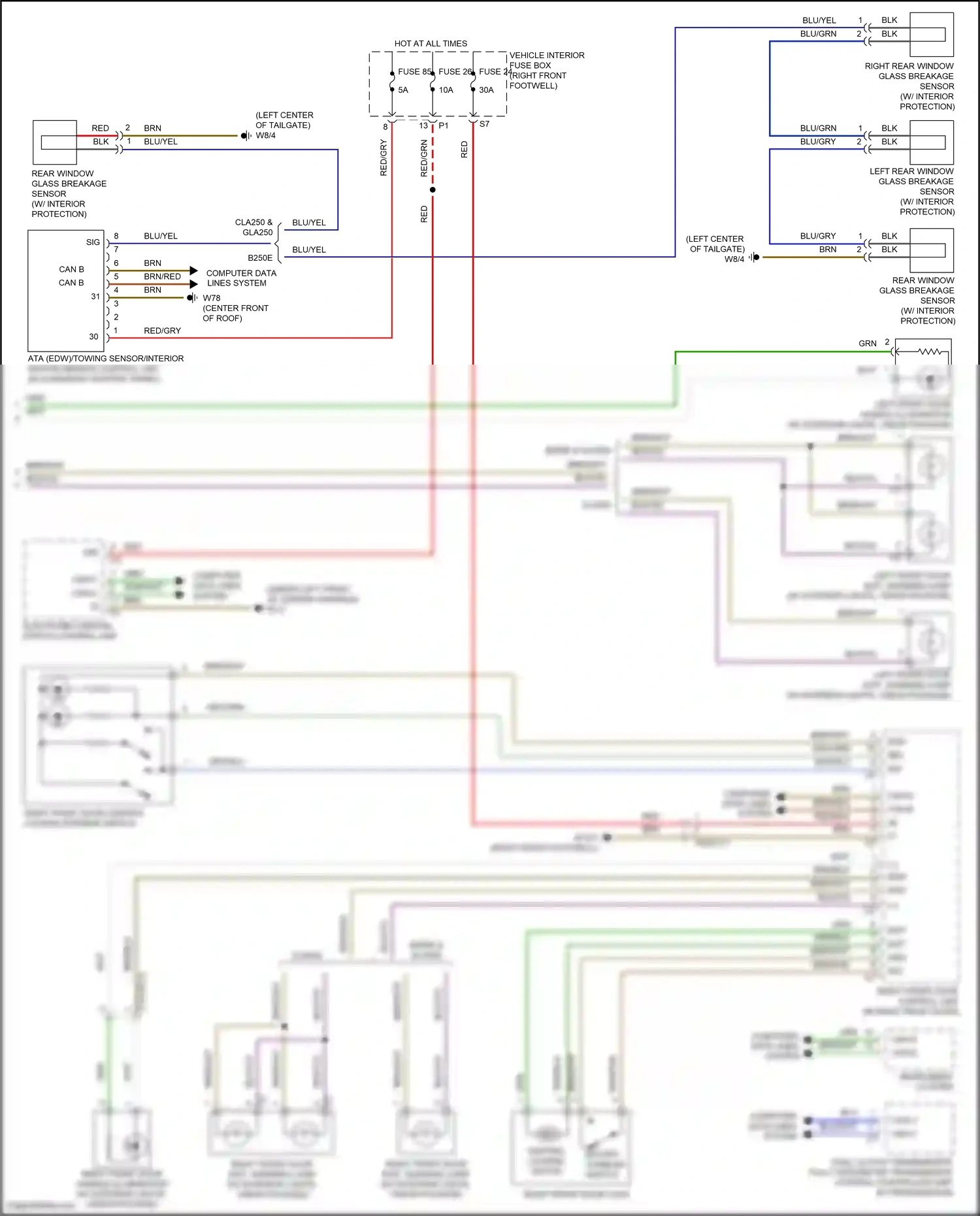 Wiring diagram computer data lines system for Mercedes-Benz CLA-class C117/X117 facelift (2016-2019) (33 of 91)