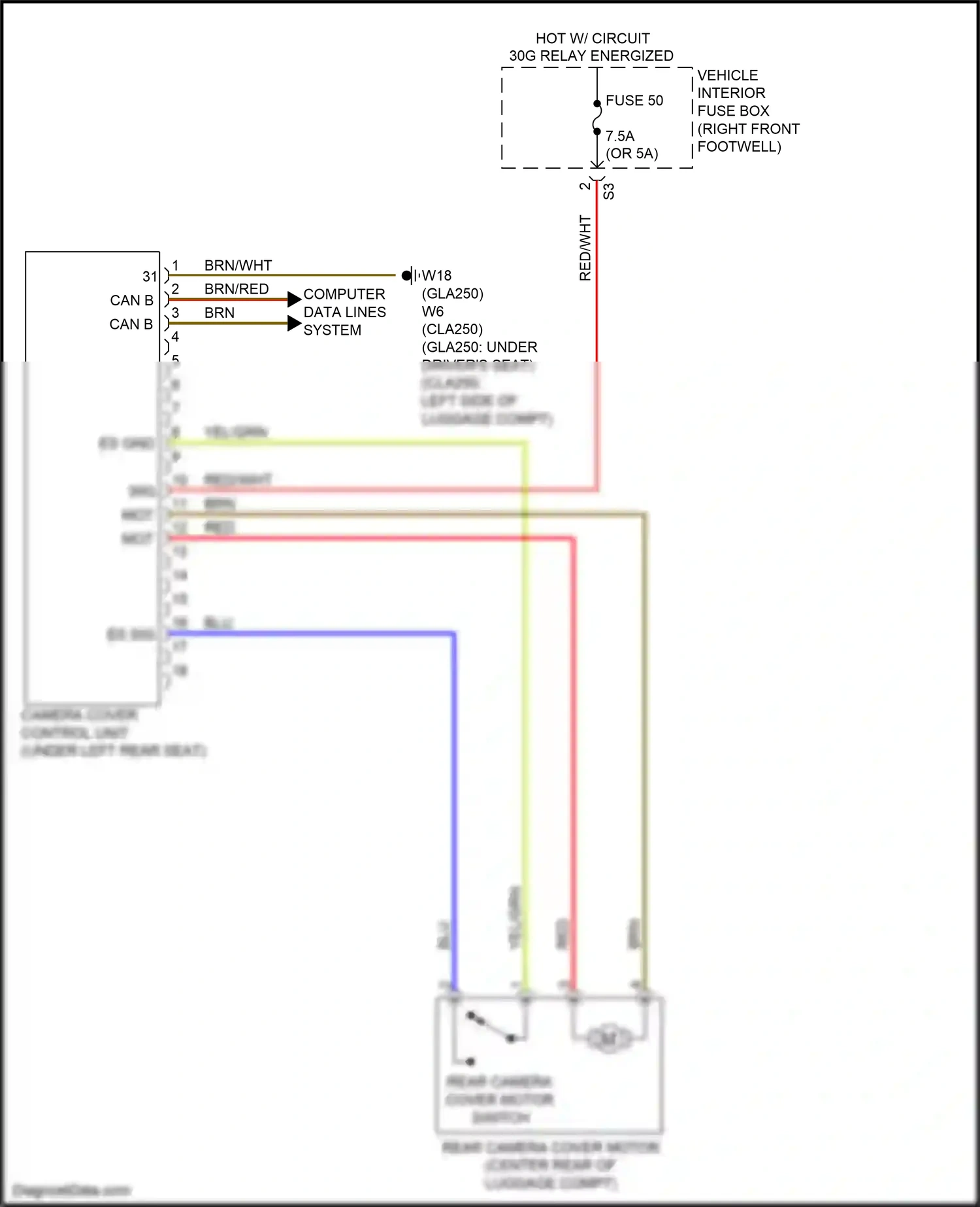Wiring diagram computer data lines system for Mercedes-Benz CLA-class C117/X117 facelift (2016-2019) (35 of 91)
