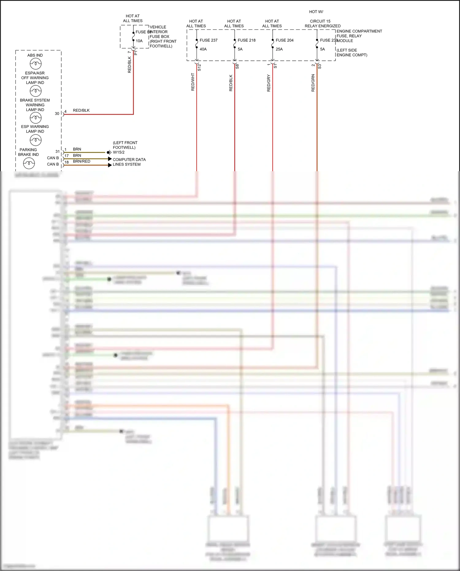 Wiring diagram electronic stability program control unit for Mercedes-Benz CLA-class C117/X117 facelift (2016-2019) (1 of 7)