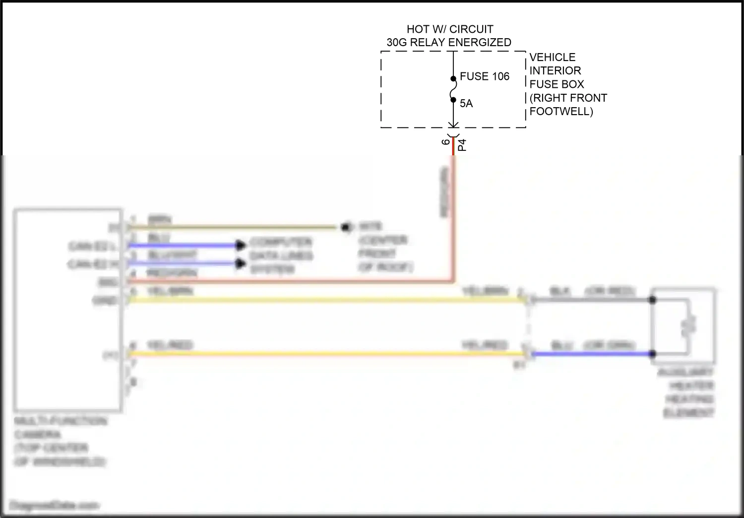 Wiring diagram multi-function camera for Mercedes-Benz CLA-class C117/X117 facelift (2016-2019) (2 of 2)