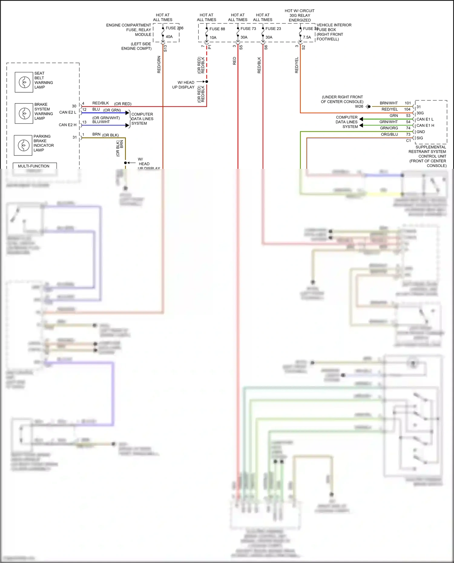 Wiring diagram multi-function display for Mercedes-Benz CLA-class C117/X117 facelift (2016-2019) (4 of 4)