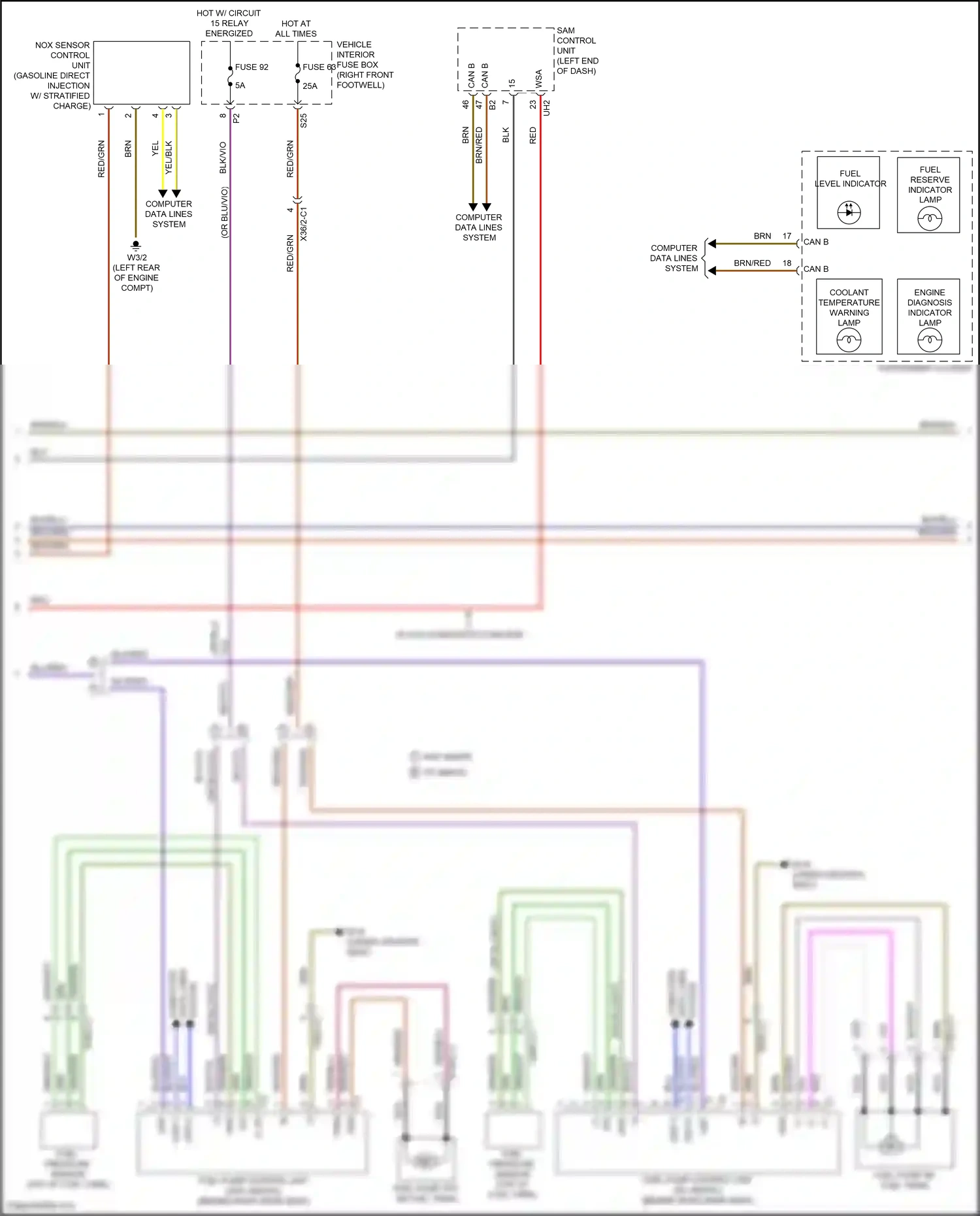Wiring diagram nox sensor control unit for Mercedes-Benz CLA-class C117/X117 facelift (2016-2019) (3 of 4)