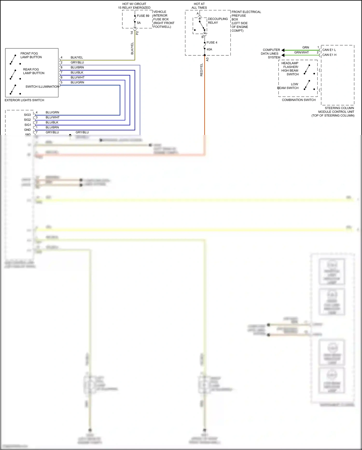 Wiring diagram steering column module control unit for Mercedes-Benz CLA-class C117/X117 facelift (2016-2019) (12 of 18)