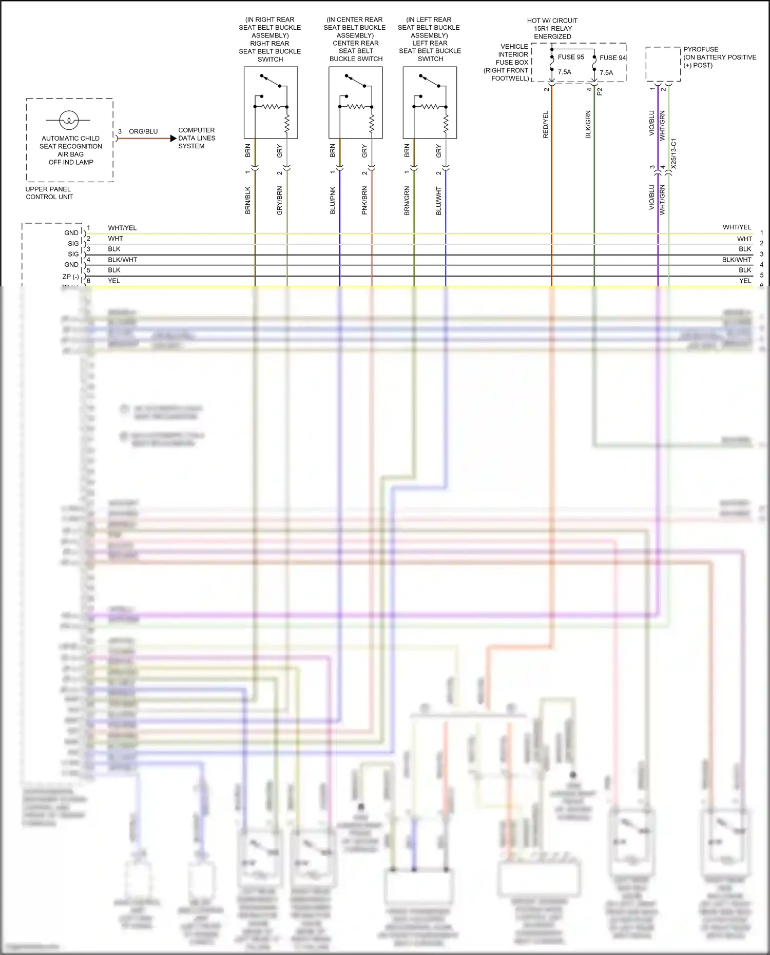 Wiring diagram upper panel control unit for Mercedes-Benz CLA-class C117/X117 facelift (2016-2019) (1 of 1)