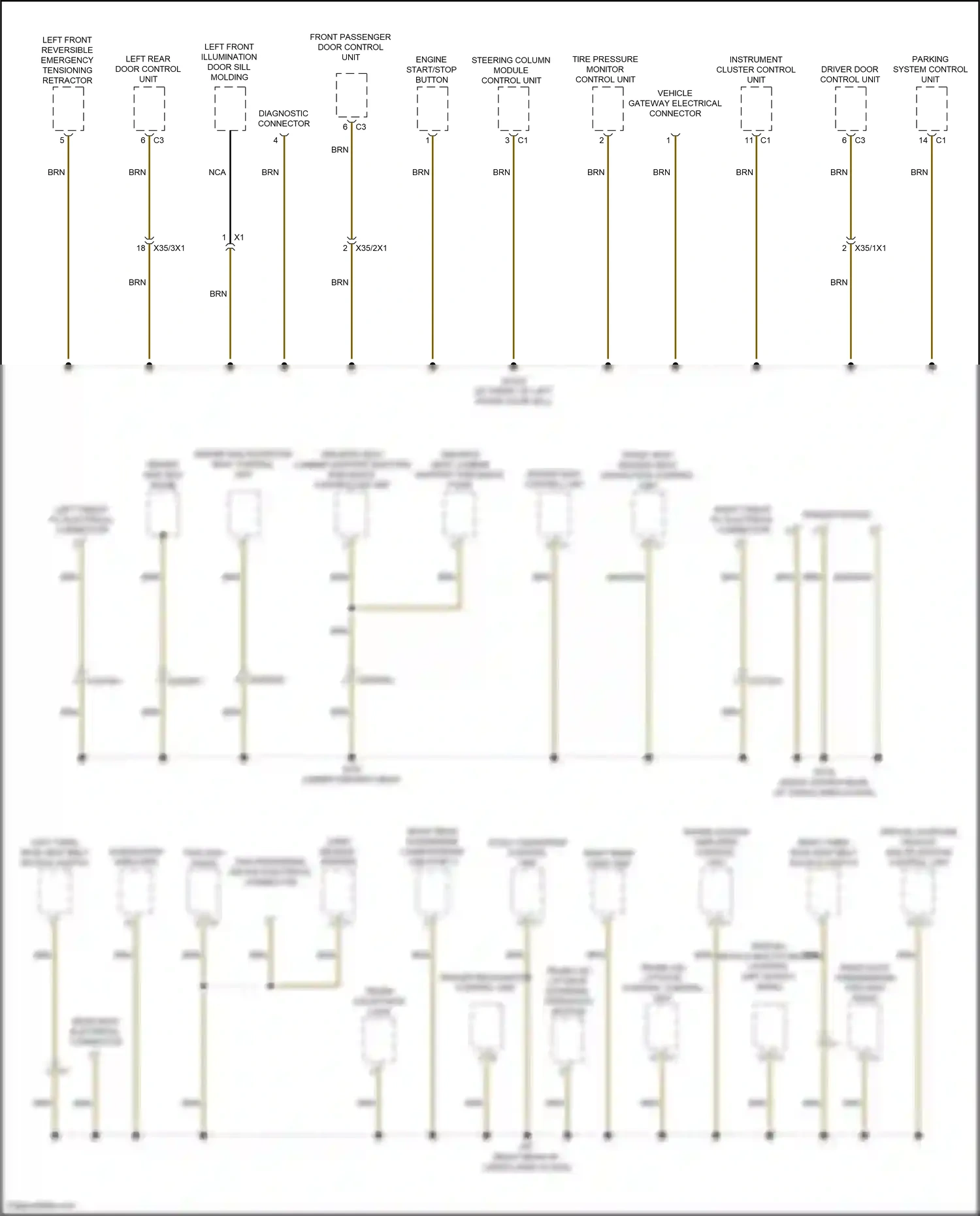 Wiring diagram card reader, printer for Mercedes-Benz CLA-class C118 (2019-2023) (1 of 1)