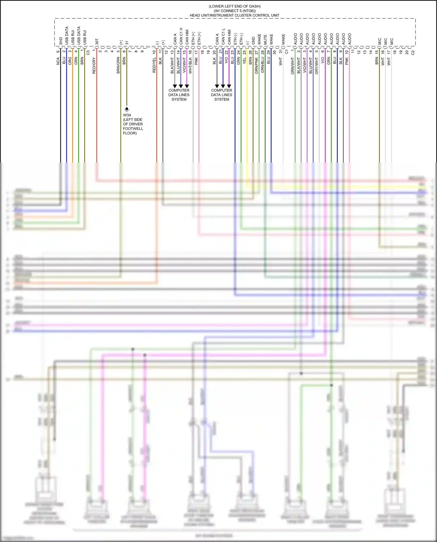 Wiring diagram computer data lines system for Mercedes-Benz CLA-class C118 (2019-2023) (63 of 82)