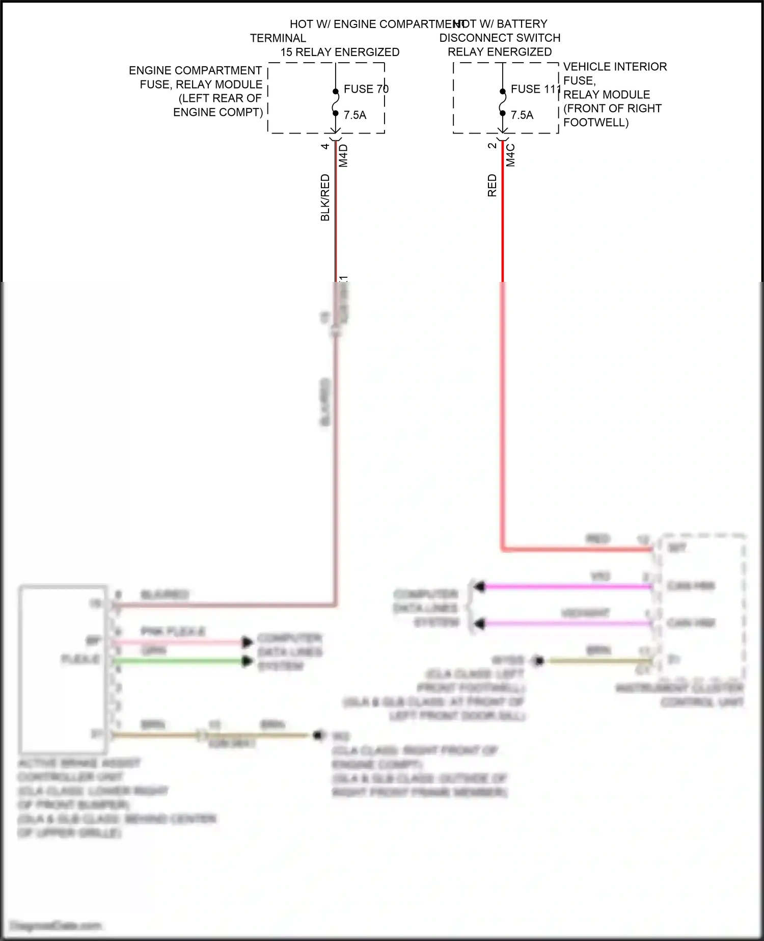 Wiring diagram computer data lines system for Mercedes-Benz CLA-class C118 (2019-2023) (44 of 82)