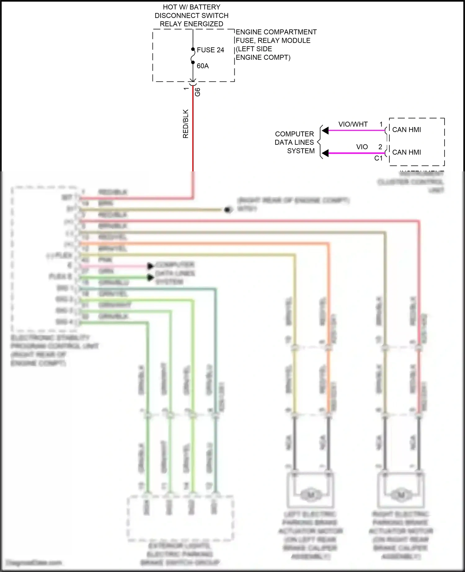 Wiring diagram electronic stability program control unit for Mercedes-Benz CLA-class C118 (2019-2023) (10 of 12)