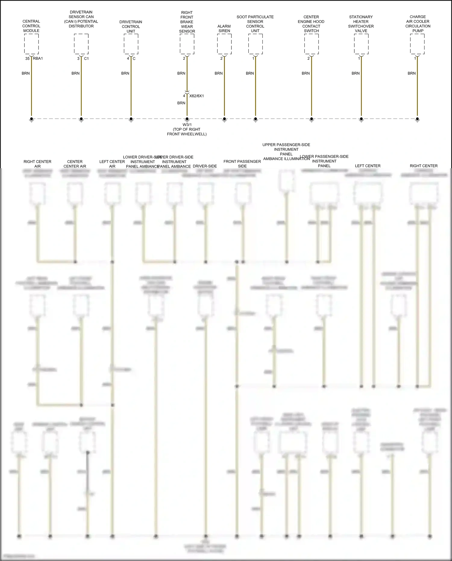 Wiring diagram engine start/stop button for Mercedes-Benz CLA-class C118 (2019-2023) (2 of 3)