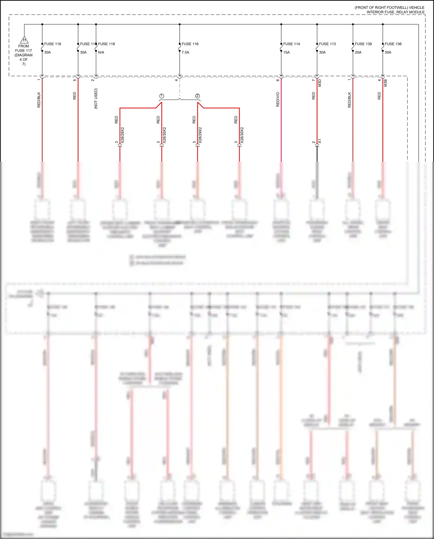 Wiring diagram overhead control panel control unit for Mercedes-Benz CLA-class C118 (2019-2023) (7 of 9)