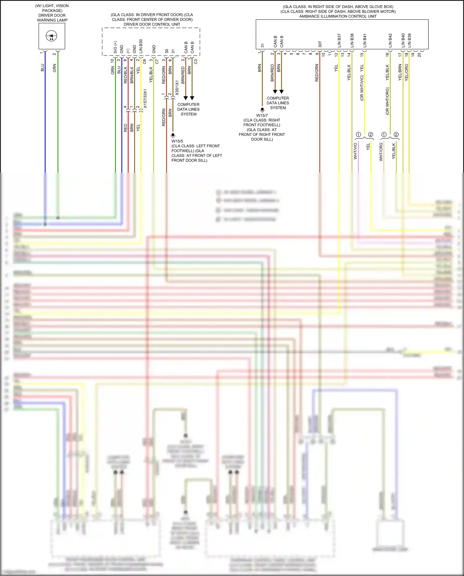 Wiring diagram overhead control panel control unit for Mercedes-Benz CLA-class C118 (2019-2023) (3 of 9)