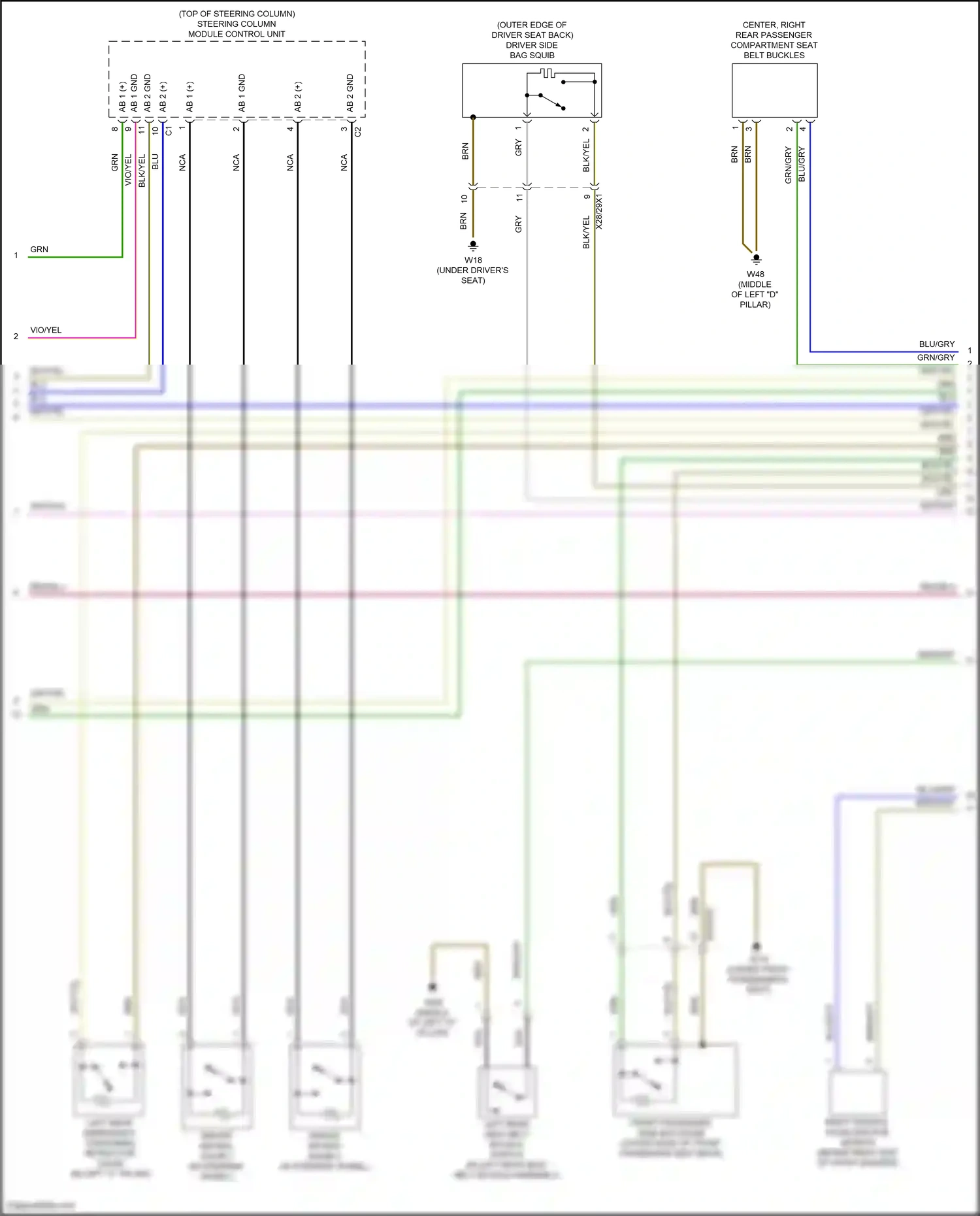 Wiring diagram steering column module control unit for Mercedes-Benz CLA-class C118 (2019-2023) (10 of 19)