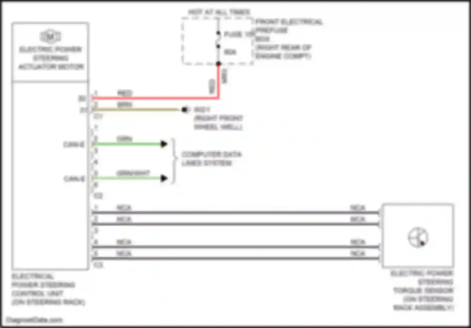 CLS-class AMG Mercedes-Benz C218/X218 (2010-2014): Electronic power steering circuit