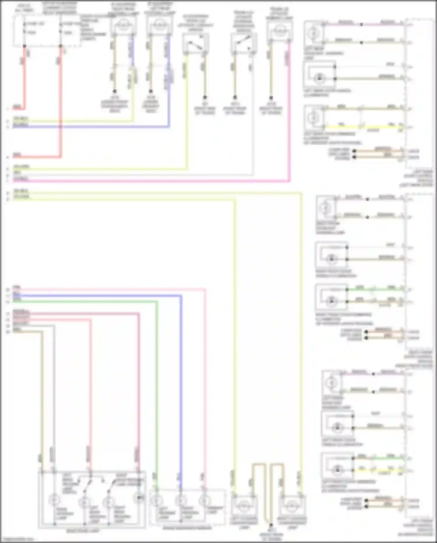 CLS-class AMG Mercedes-Benz C218/X218 (2010-2014): Courtesy lamps circuit (2 of 2)