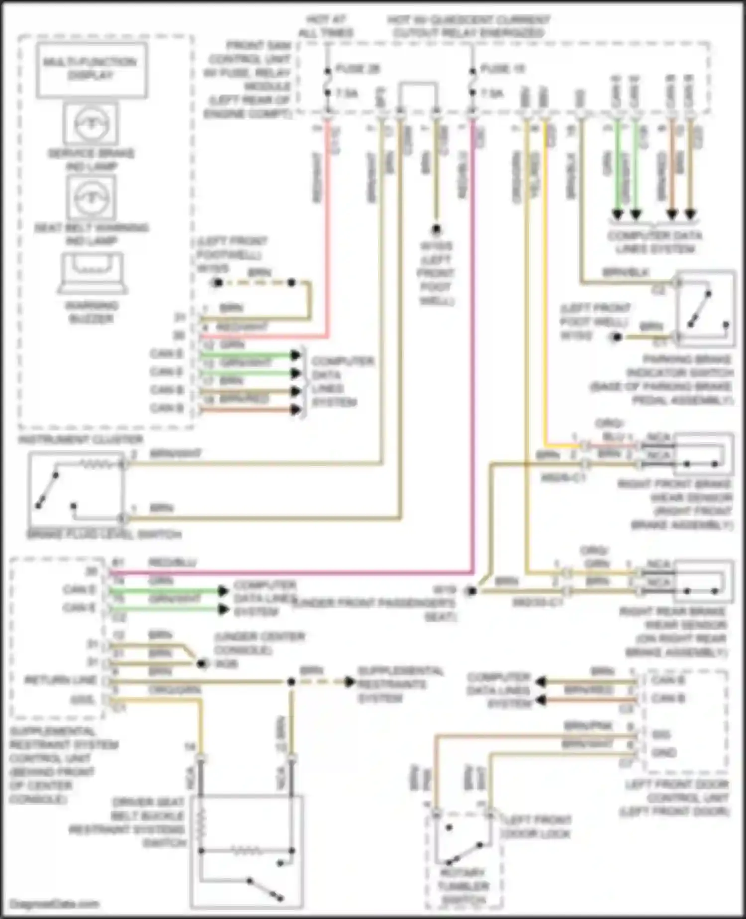 Wiring diagram hot at all times for Mercedes-Benz CLS-class AMG C218/X218 (2010-2014) (8 of 56)