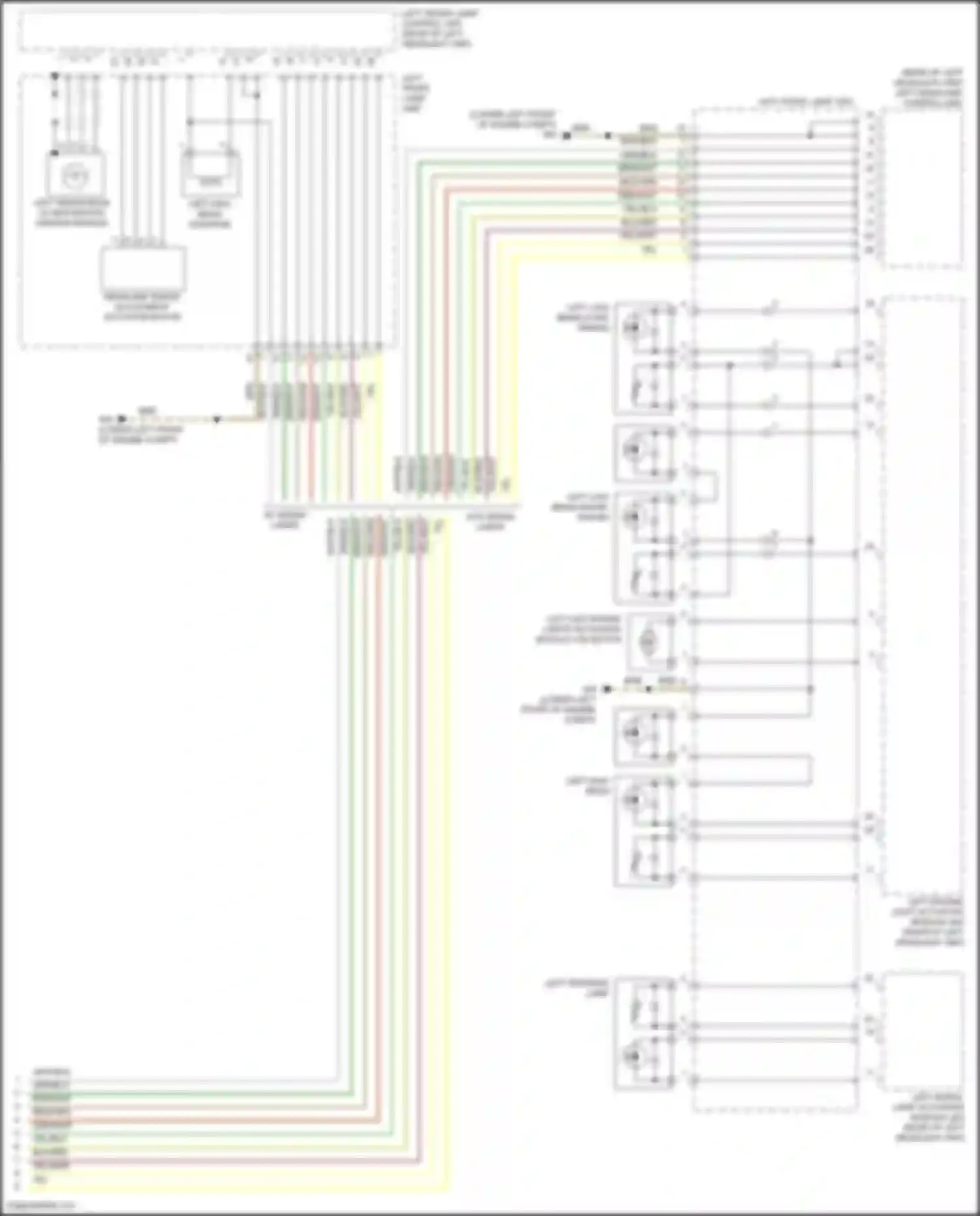 Wiring diagram left front lamp unit for Mercedes-Benz CLS-class AMG C218/X218 (2010-2014) (2 of 4)