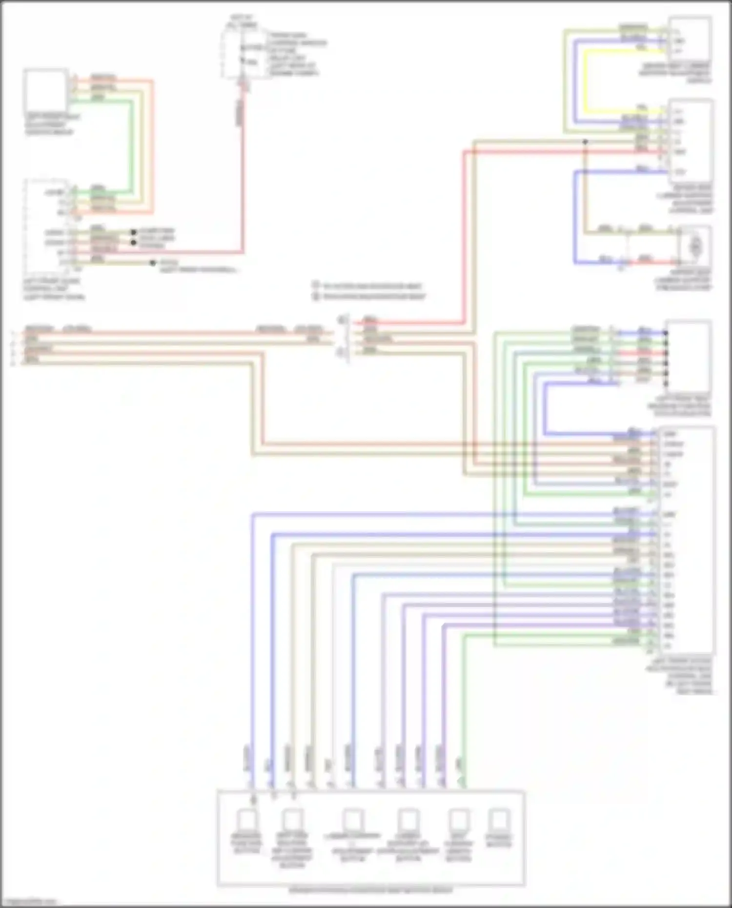 Wiring diagram left front seat adjustment switch group for Mercedes-Benz CLS-class AMG C218/X218 (2010-2014) (1 of 3)
