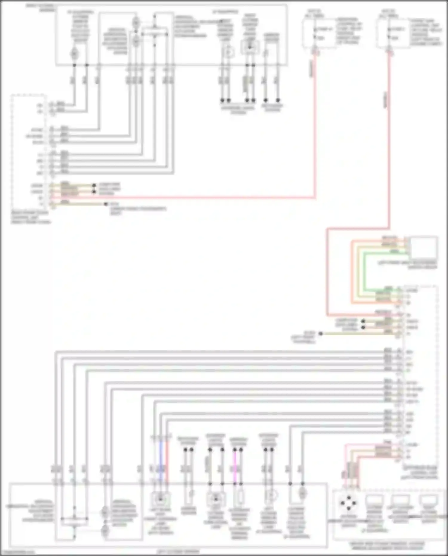 Wiring diagram left front seat adjustment switch group for Mercedes-Benz CLS-class AMG C218/X218 (2010-2014) (2 of 3)