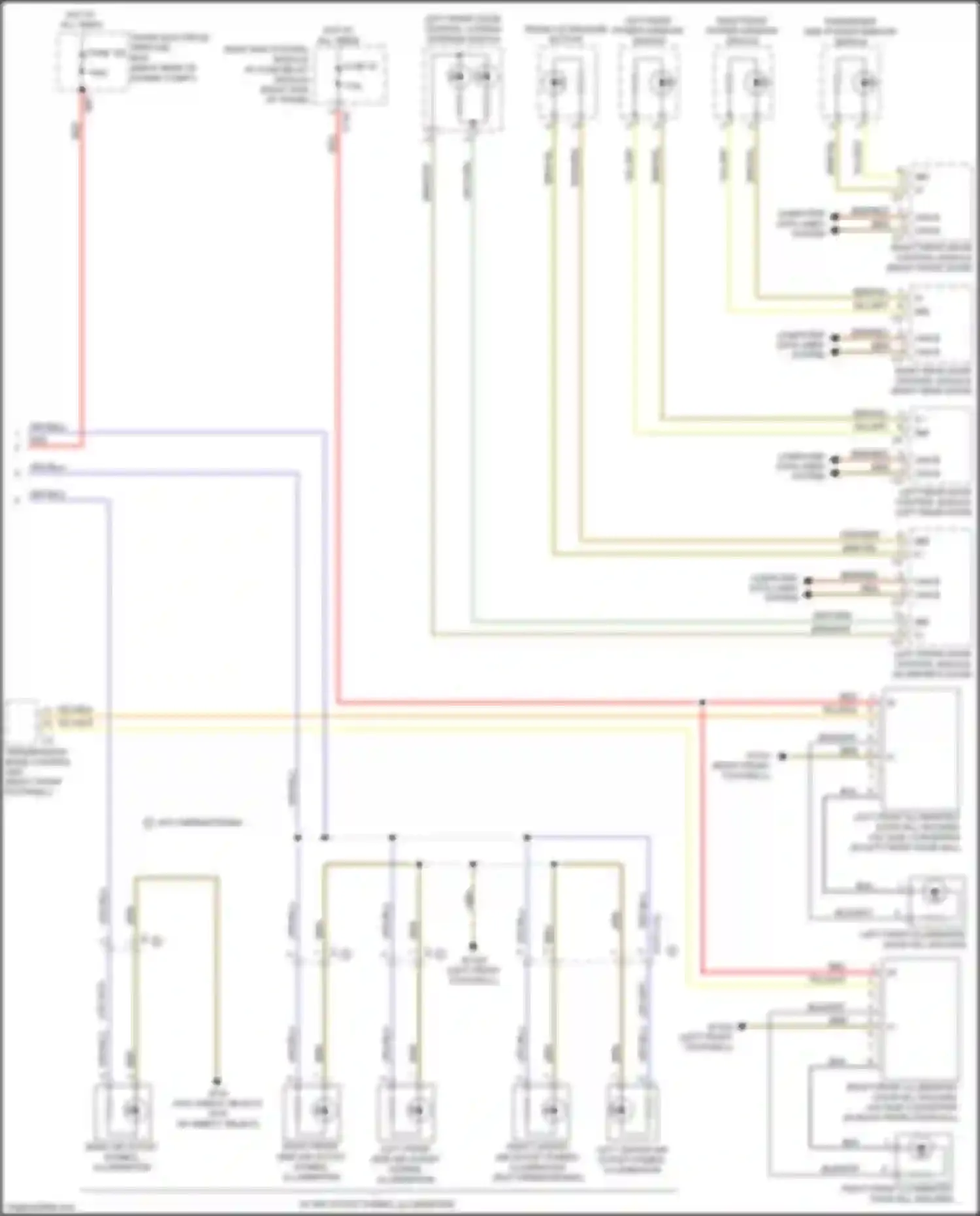 Wiring diagram left rear power window switch for Mercedes-Benz CLS-class AMG C218/X218 (2010-2014) (1 of 2)
