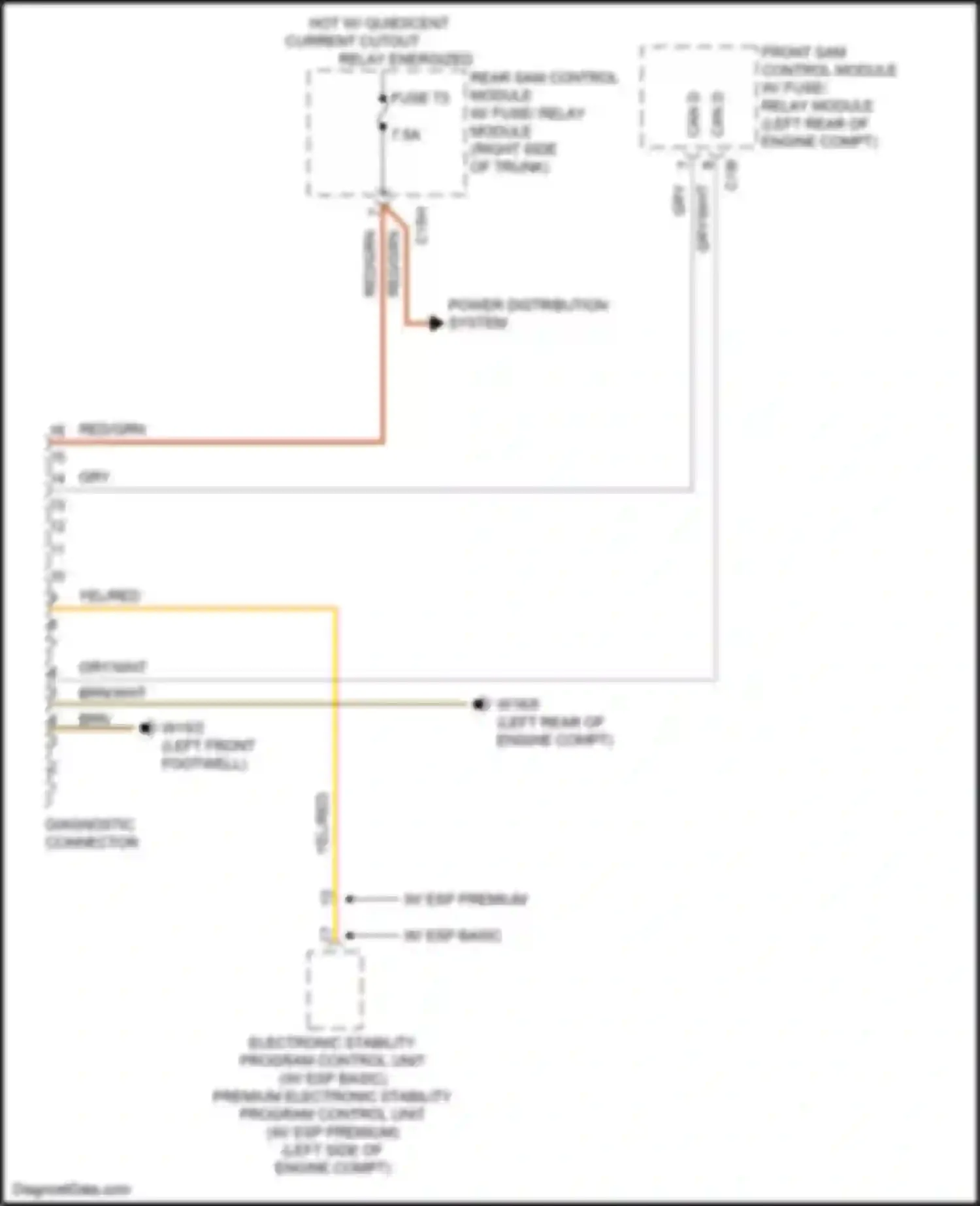 Wiring diagram power distribution system for Mercedes-Benz CLS-class AMG C218/X218 (2010-2014) (3 of 9)