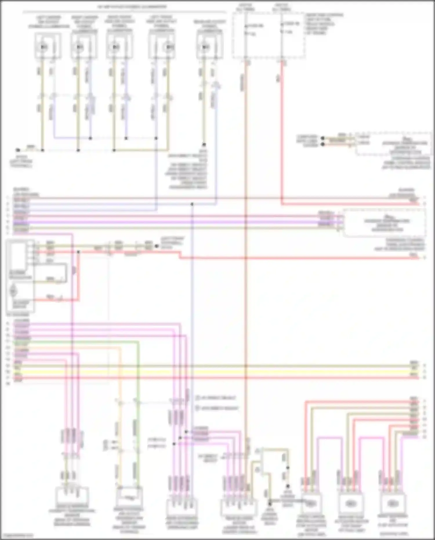 Wiring diagram rear automatic air conditioning operating unit for Mercedes-Benz CLS-class AMG C218/X218 (2010-2014) (1 of 2)