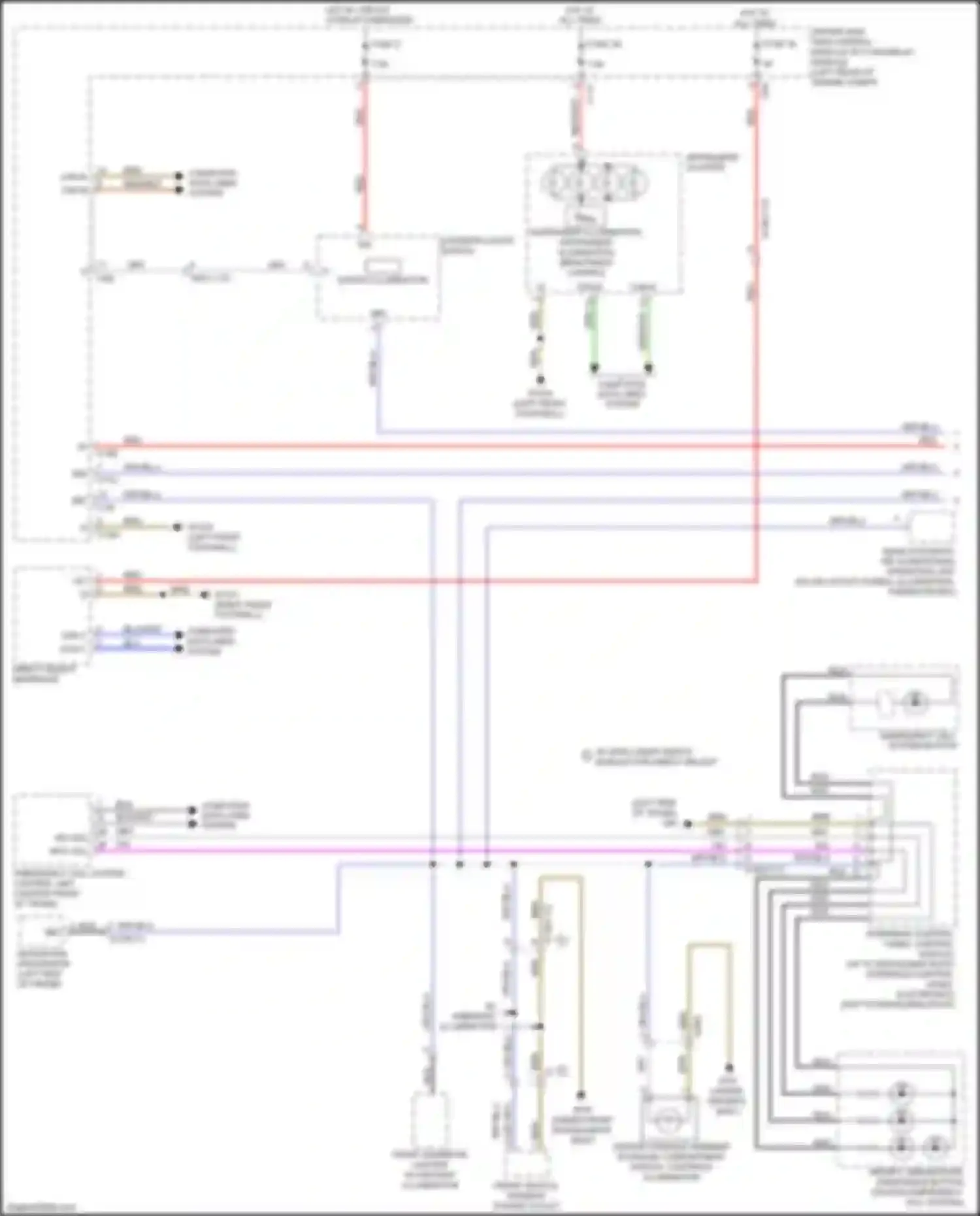 Wiring diagram rear automatic air conditioning operating unit for Mercedes-Benz CLS-class AMG C218/X218 (2010-2014) (2 of 2)