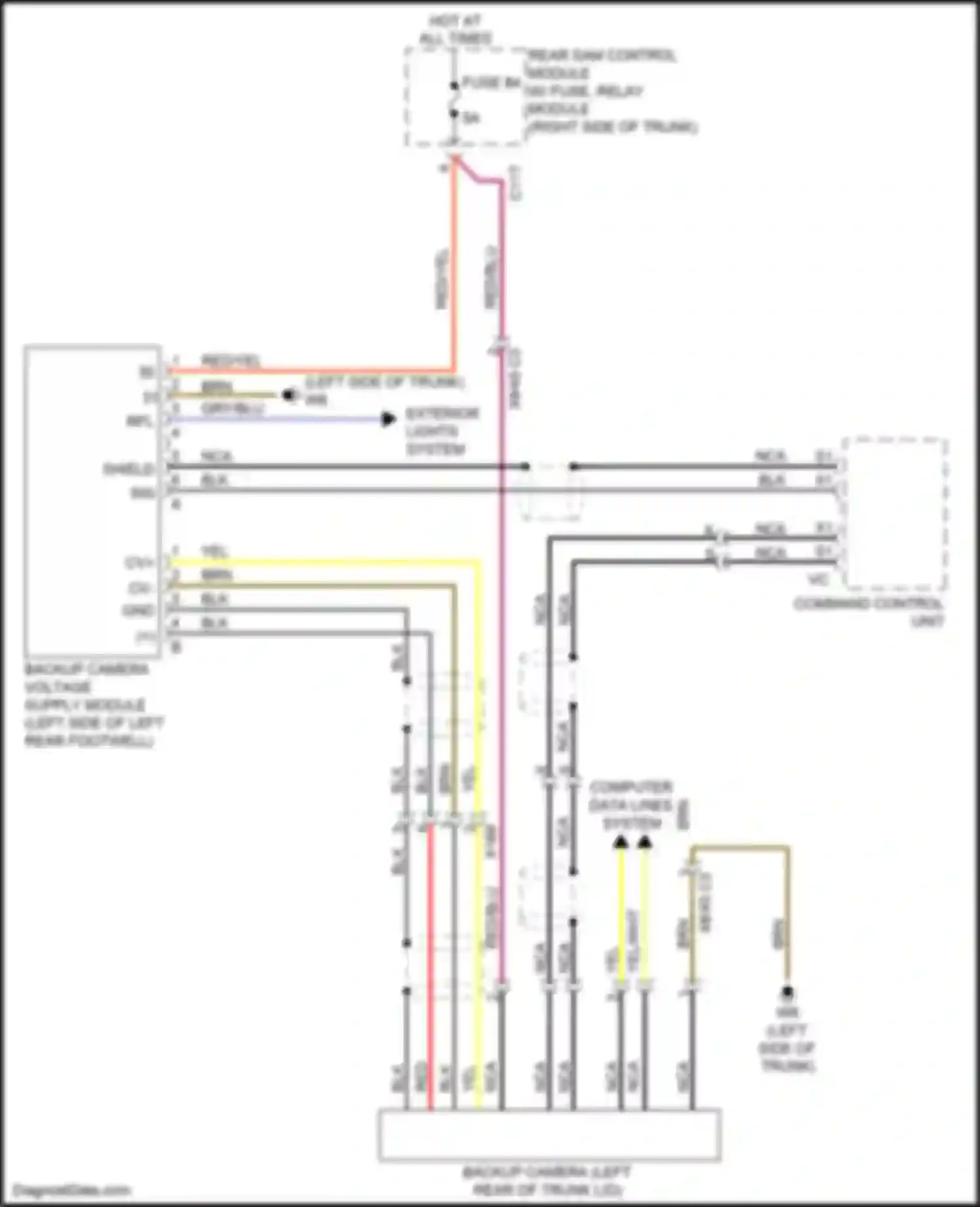 Wiring diagram rear sam control module w/ fuse, relay module for Mercedes-Benz CLS-class AMG C218/X218 (2010-2014) (7 of 20)