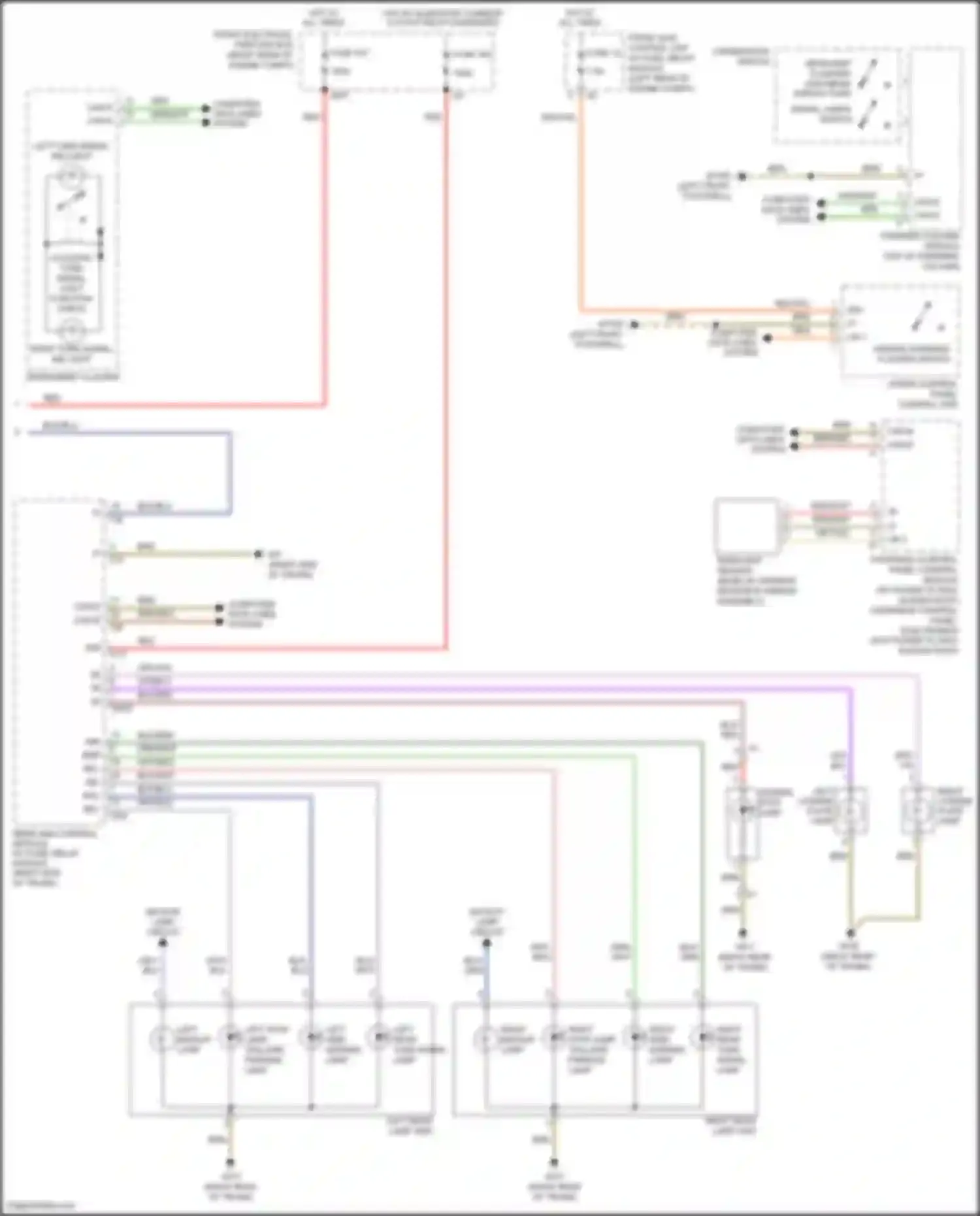Wiring diagram right backup lamp for Mercedes-Benz CLS-class AMG C218/X218 (2010-2014) (2 of 2)