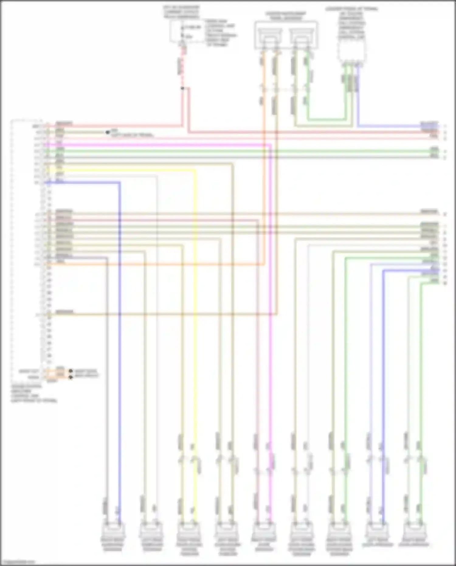 Wiring diagram right front door sound system bass speaker for Mercedes-Benz CLS-class AMG C218/X218 (2010-2014) (1 of 2)