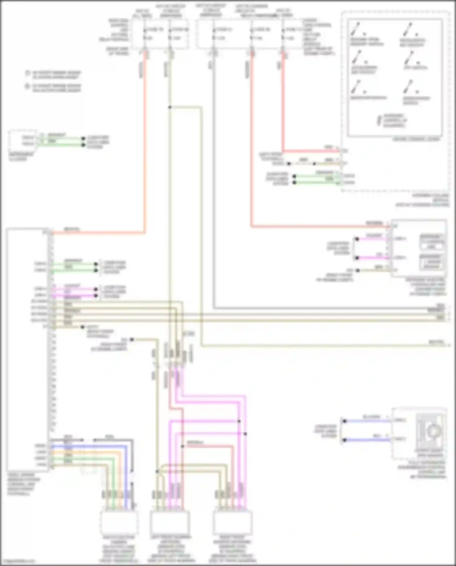 Wiring diagram w/ short range radar w/ active park assist for Mercedes-Benz CLS-class AMG C218/X218 (2010-2014) (1 of 1)