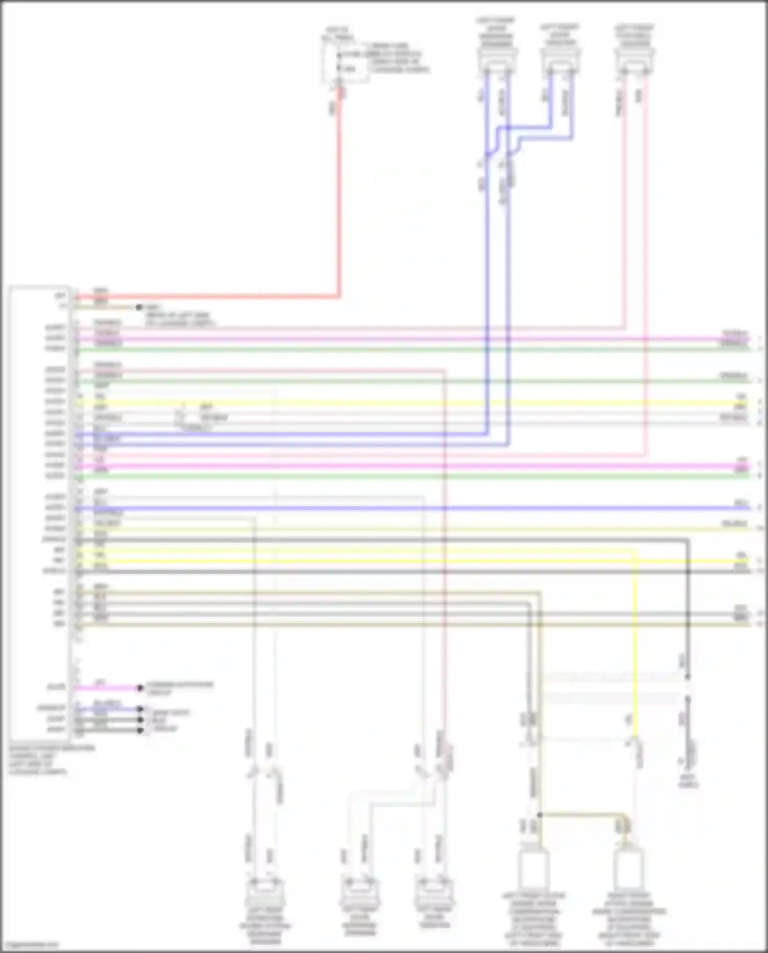 Wiring diagram left front footwell woofer for Mercedes-Benz CLS-class AMG C257 facelift (2021-2024) (1 of 3)