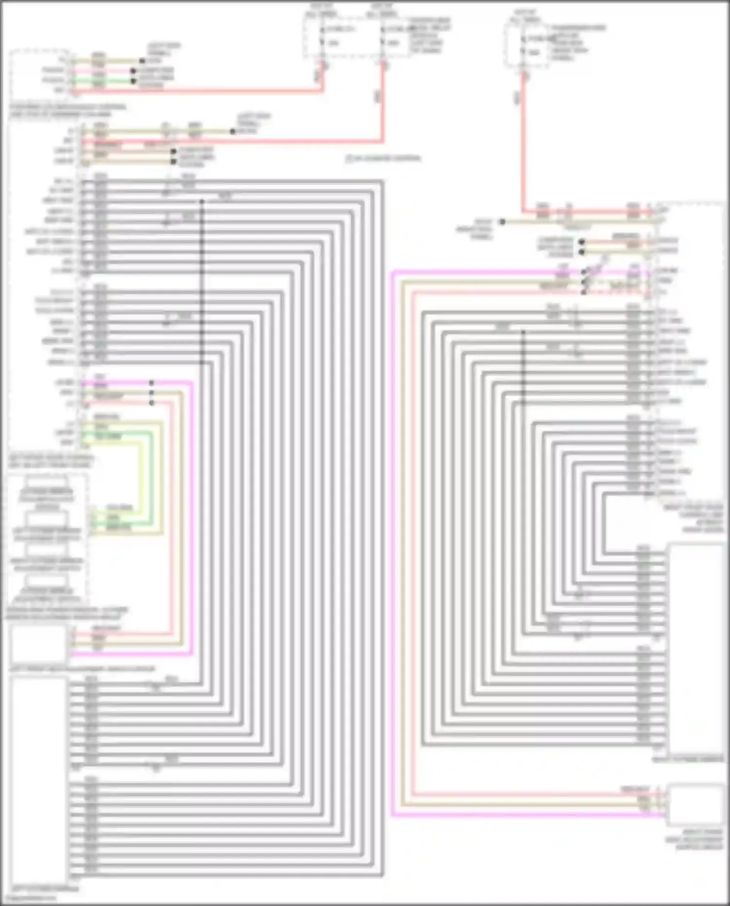 Wiring diagram left front seat adjustment switch group for Mercedes-Benz CLS-class AMG C257 facelift (2021-2024) (3 of 4)