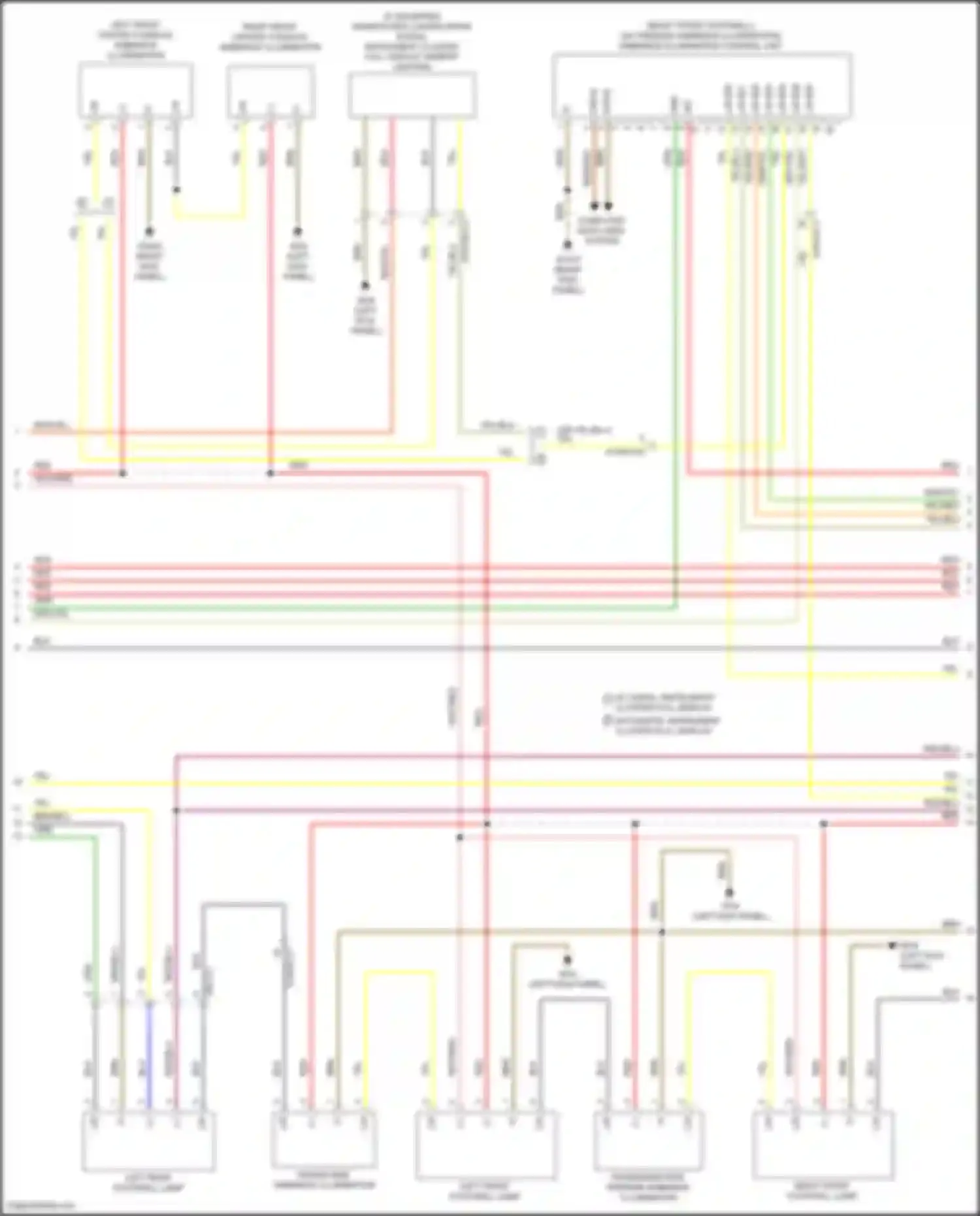 Wiring diagram left rear footwell lamp for Mercedes-Benz CLS-class AMG C257 facelift (2021-2024) (1 of 2)