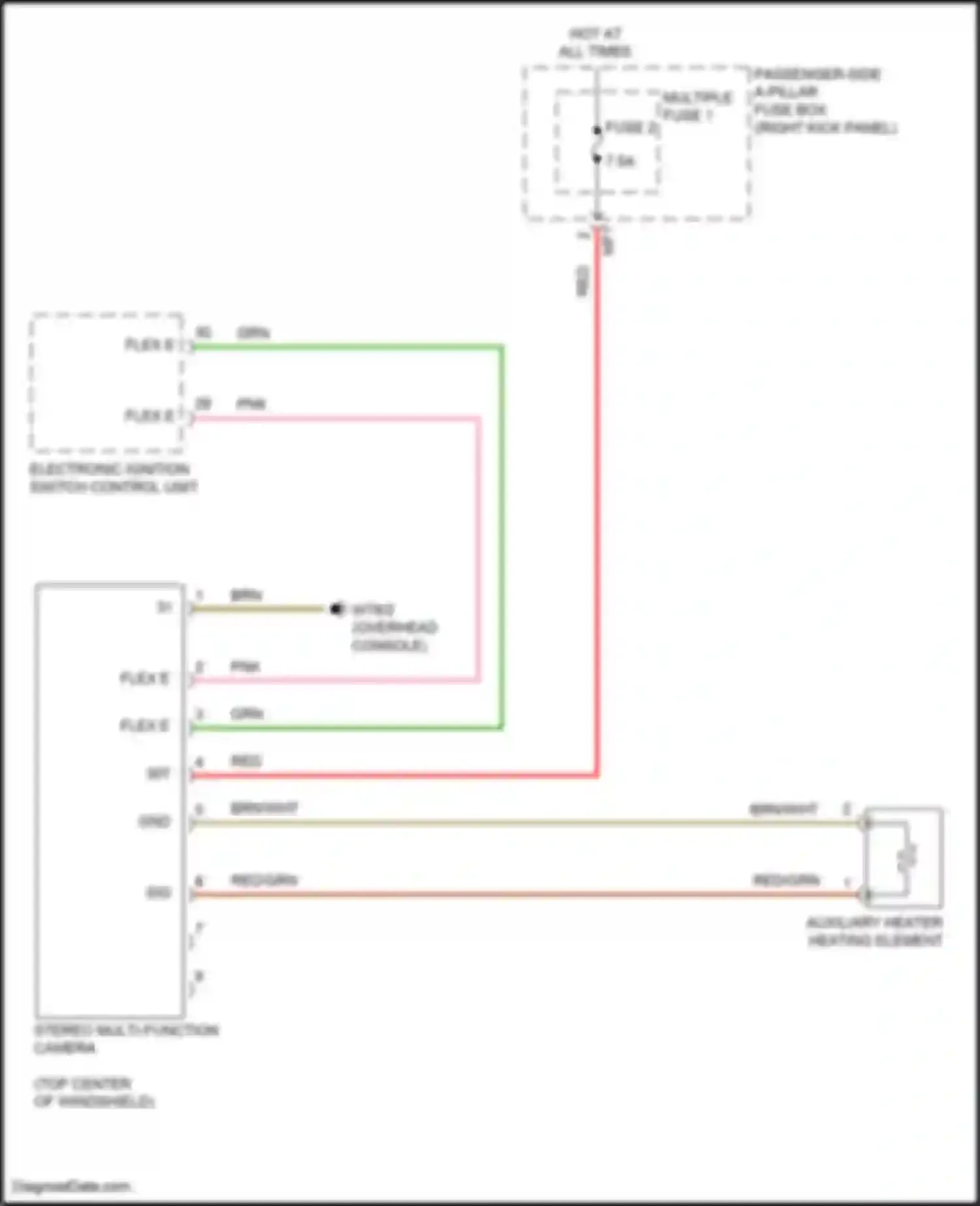 Wiring diagram passenger-side a-pillar fuse box for Mercedes-Benz CLS-class AMG C257 facelift (2021-2024) (20 of 57)