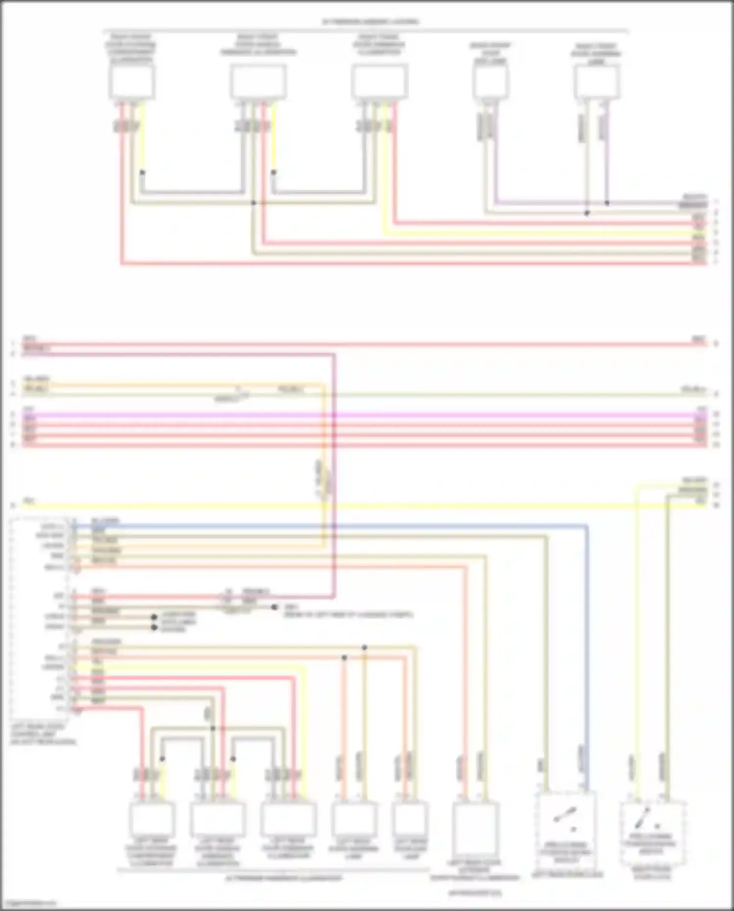 Wiring diagram right front door warning lamp for Mercedes-Benz CLS-class AMG C257 facelift (2021-2024) (3 of 3)