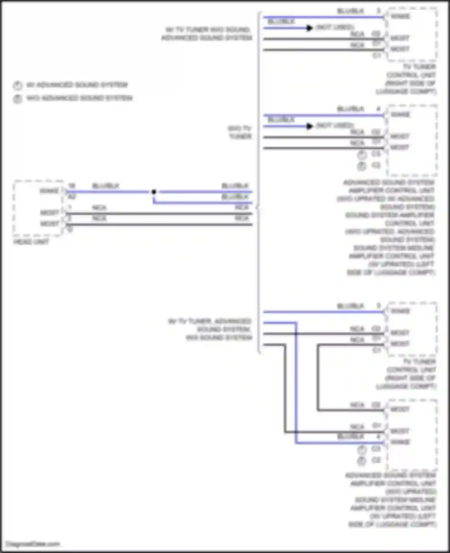 Wiring diagram w/o advanced sound system for Mercedes-Benz CLS-class AMG C257 facelift (2021-2024) (3 of 4)