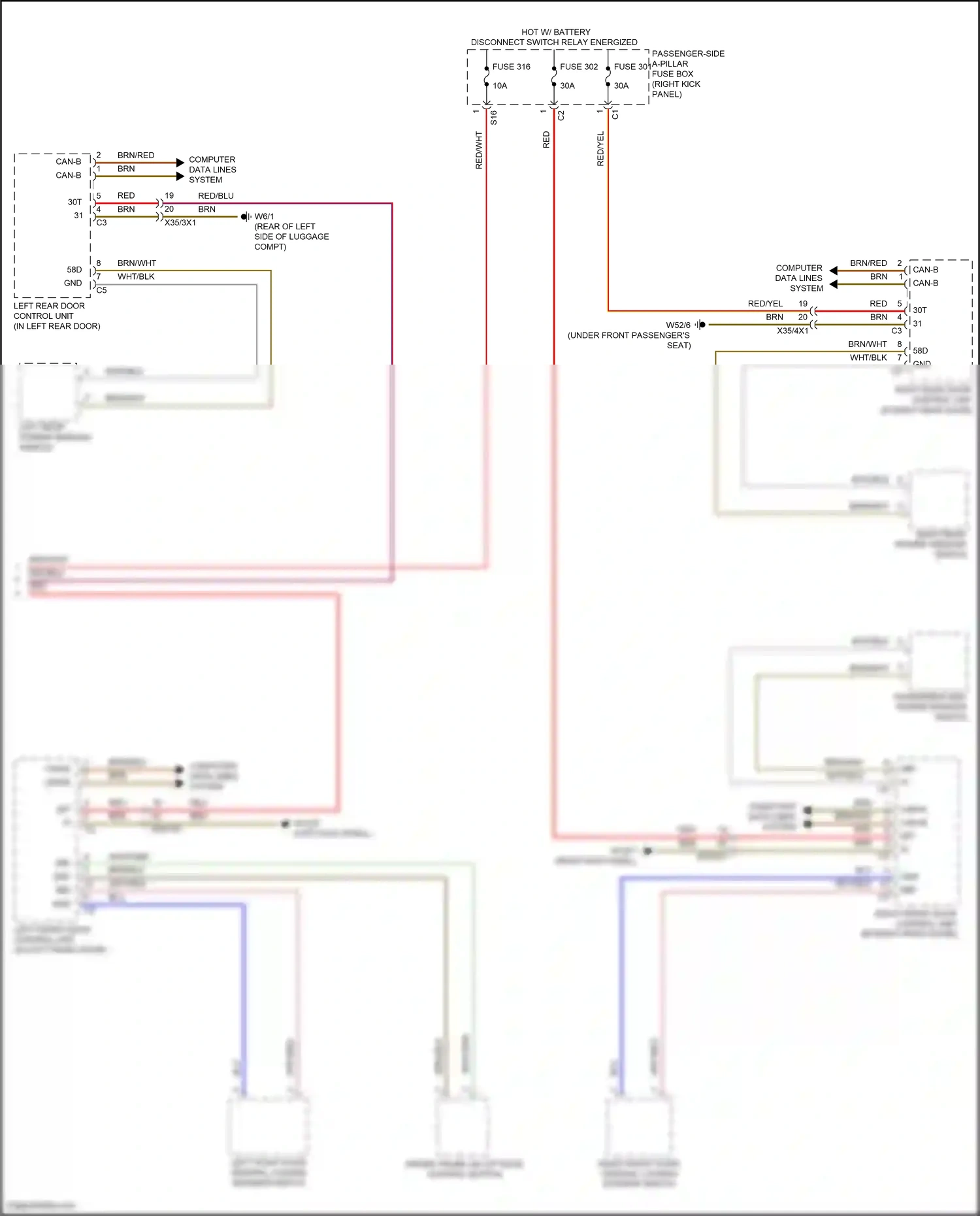 Wiring diagram computer data lines system for Mercedes-Benz CLS-class C257 facelift (2021-2024) (40 of 82)