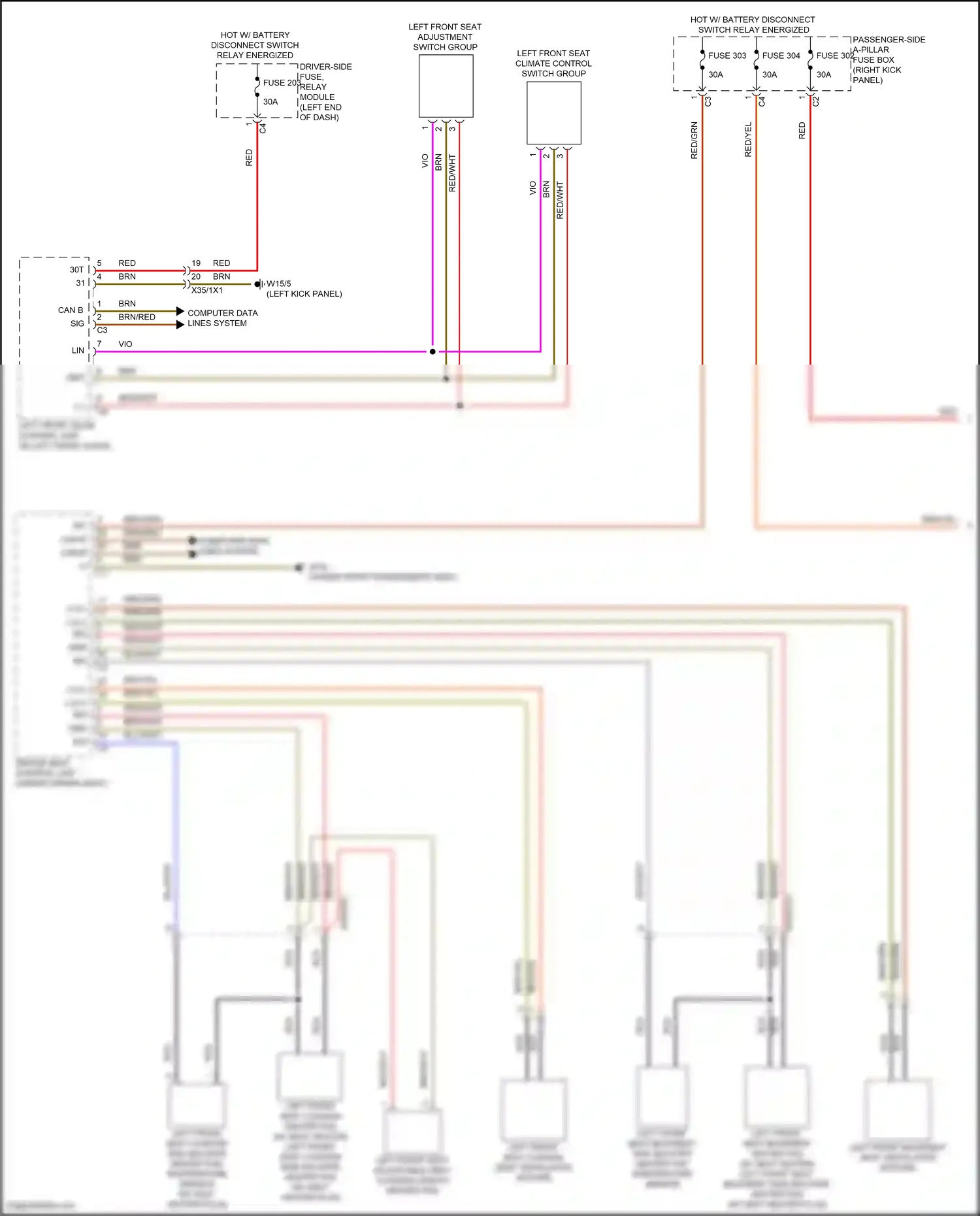 Wiring diagram computer data lines system for Mercedes-Benz CLS-class C257 facelift (2021-2024) (13 of 82)