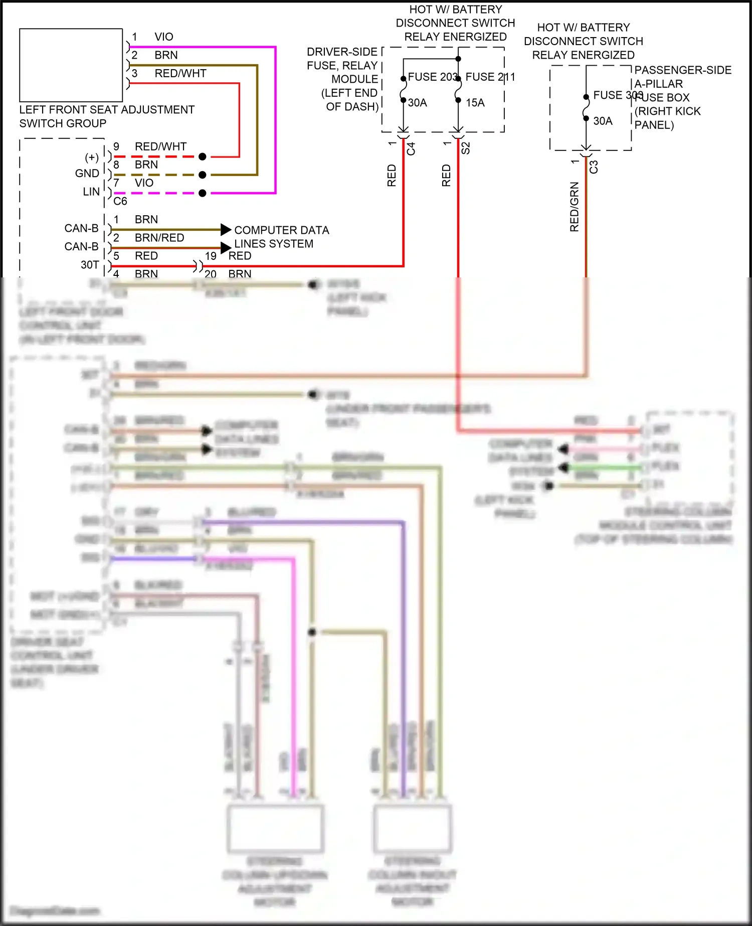 Wiring diagram computer data lines system for Mercedes-Benz CLS-class C257 facelift (2021-2024) (10 of 82)