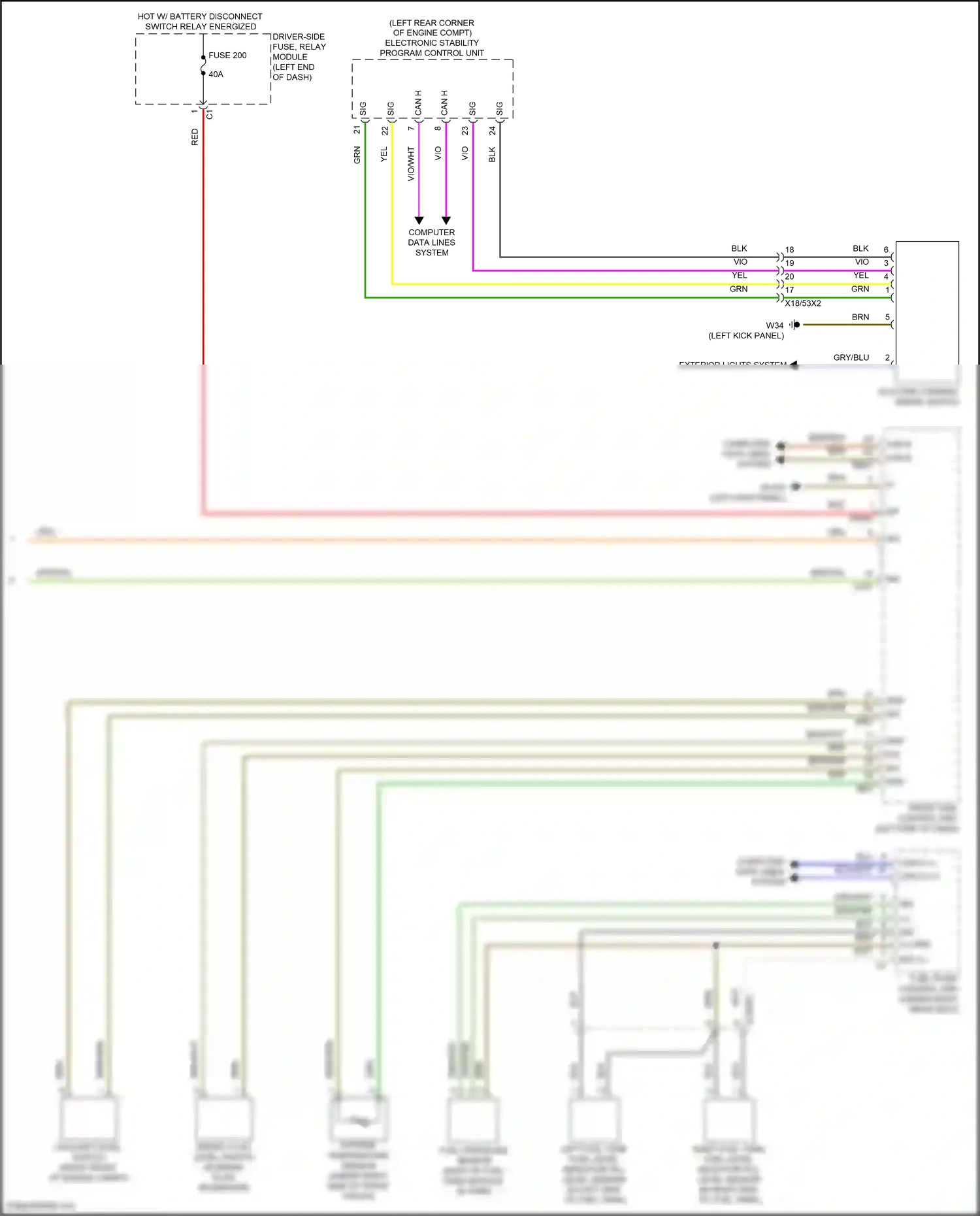 Wiring diagram computer data lines system for Mercedes-Benz CLS-class C257 facelift (2021-2024) (17 of 82)