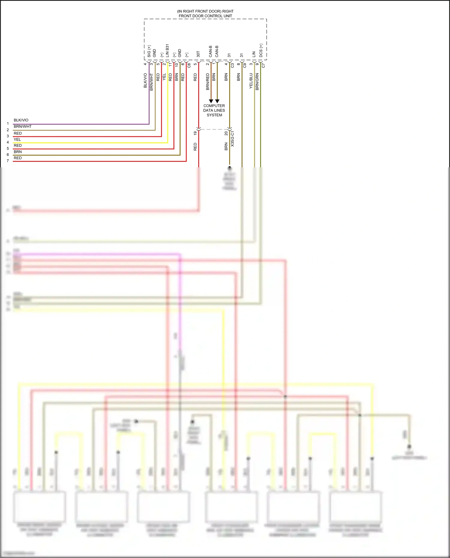 Wiring diagram computer data lines system for Mercedes-Benz CLS-class C257 facelift (2021-2024) (37 of 82)
